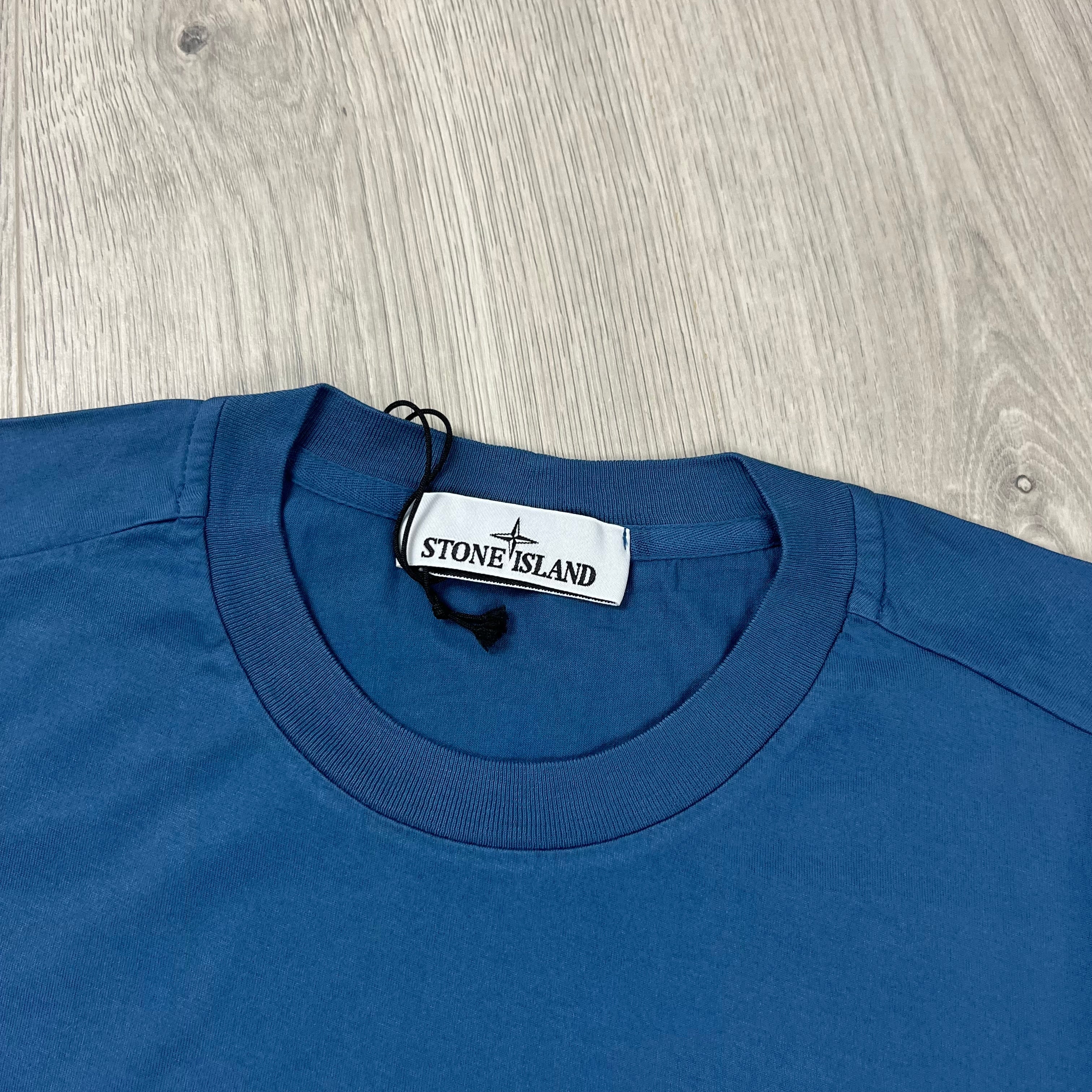 Stone Island Patch T-Shirt - Avio Blue -Usfansport
