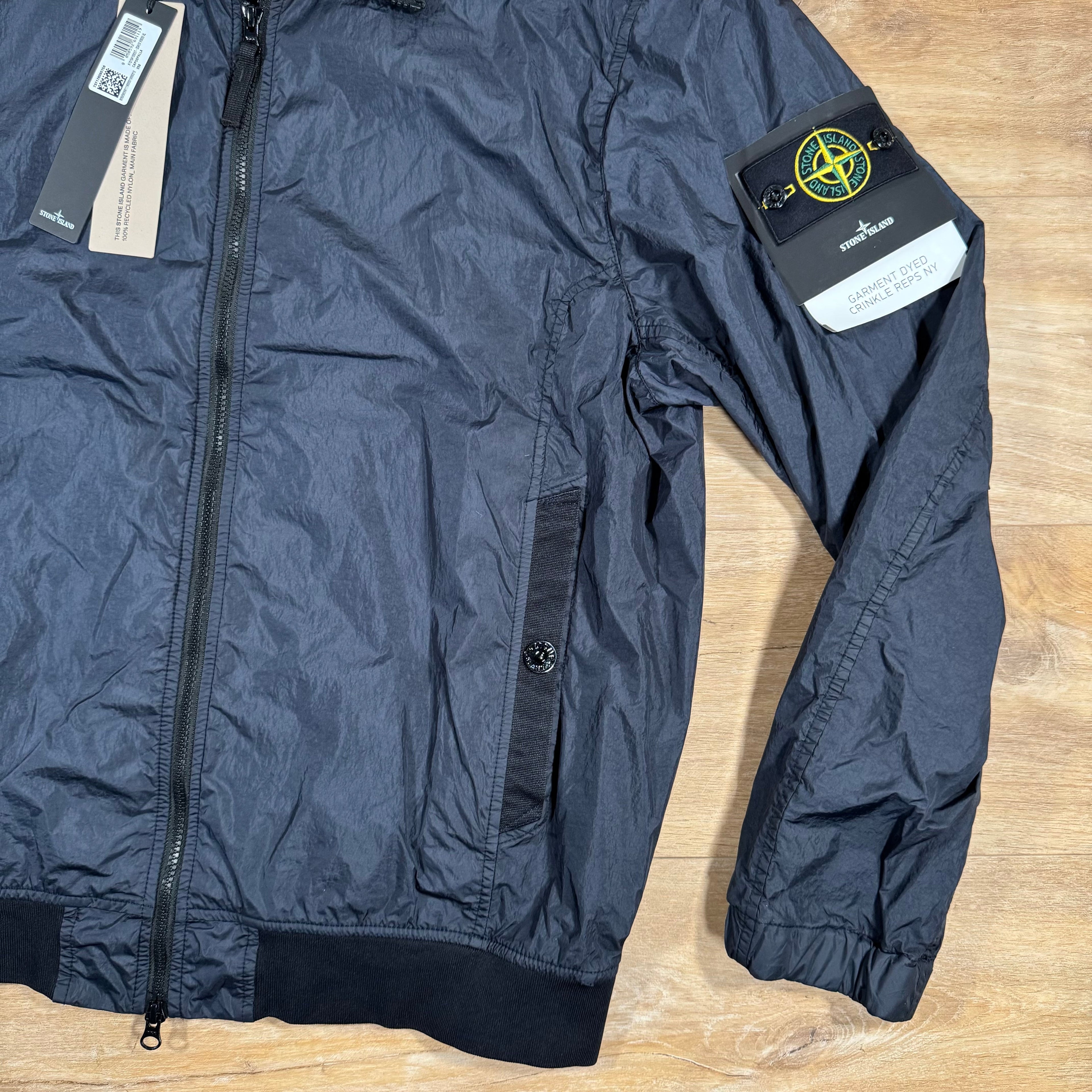 Stone Island Crinkle Reps R-NY Bomber Jacket in Navy -Usfansport