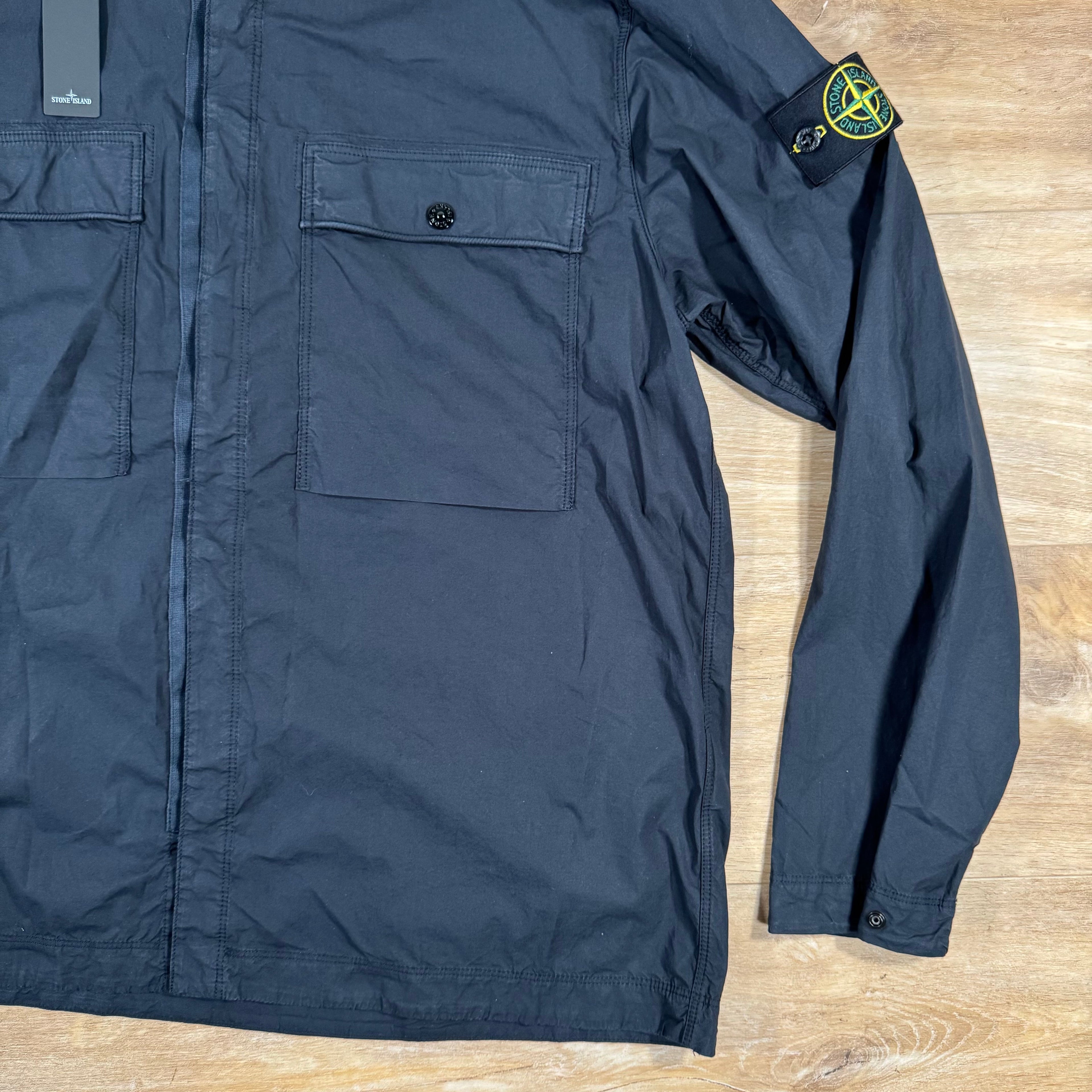 Stone Island Stretch Tela Overshirt in Navy -Usfansport