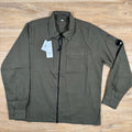 CP Company Organic Gabardine Lens Overshirt in Ivy Green -Usfansport
