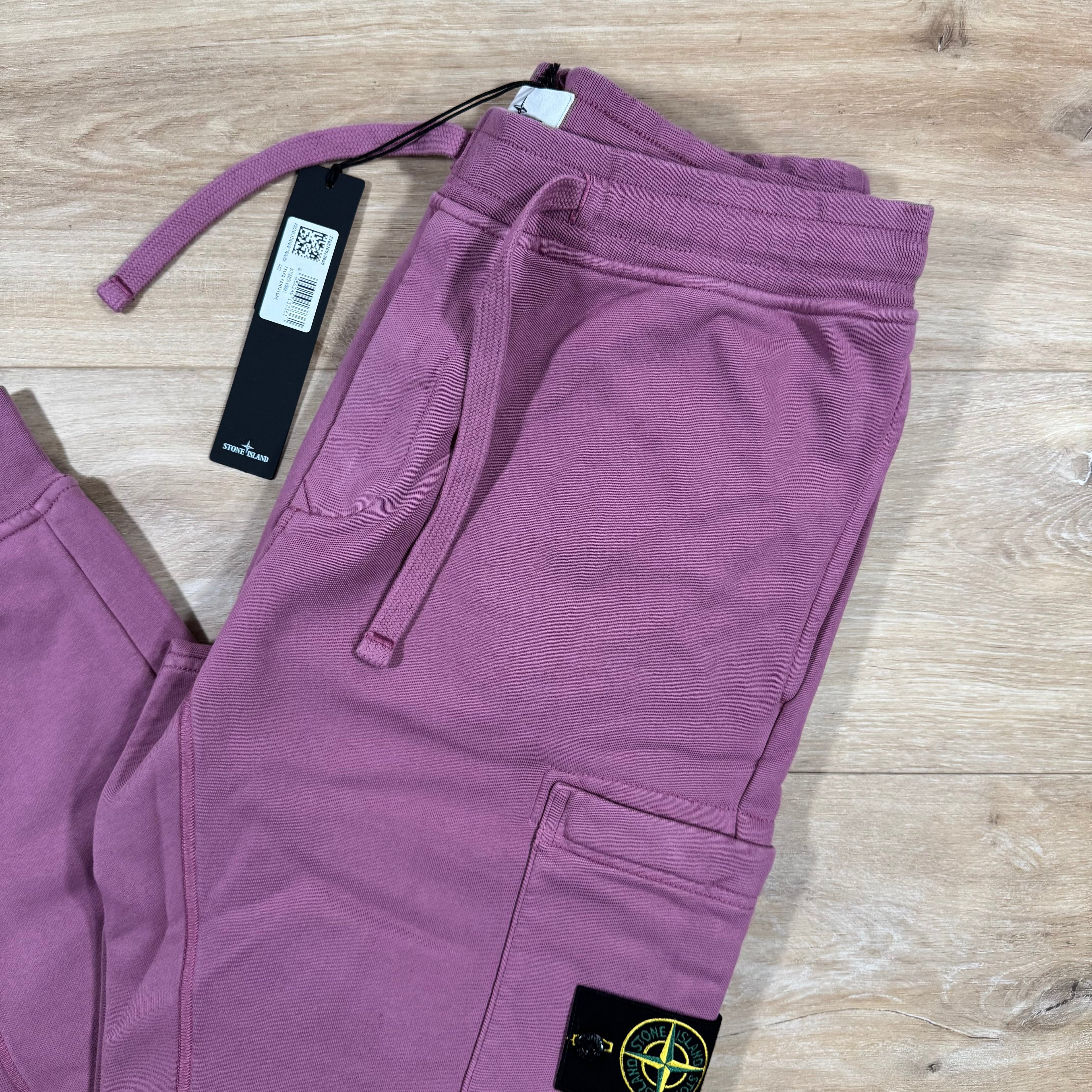 Stone Island Slim Fit Cargo Sweatpants in Onion Rose -Usfansport