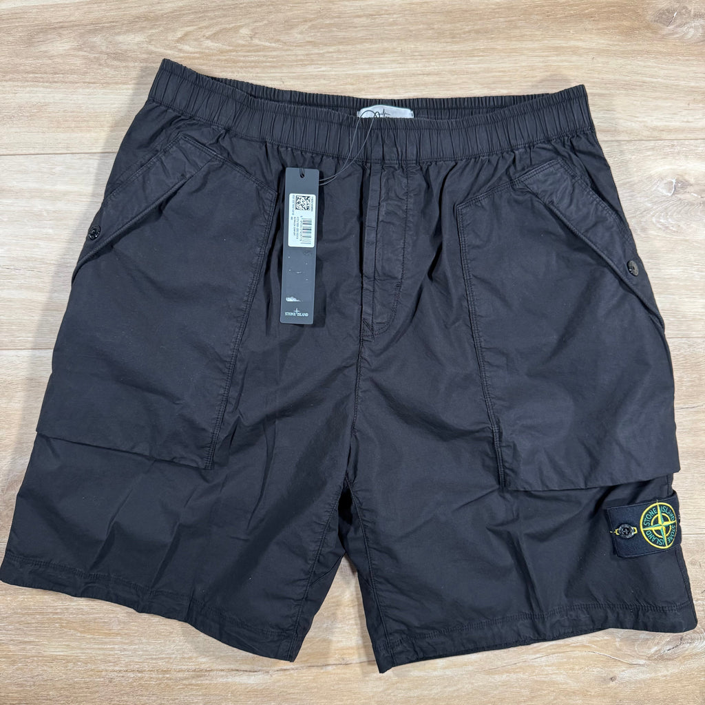 Stone Island Stretch Tela Bermuda Shorts in Black -Usfansport
