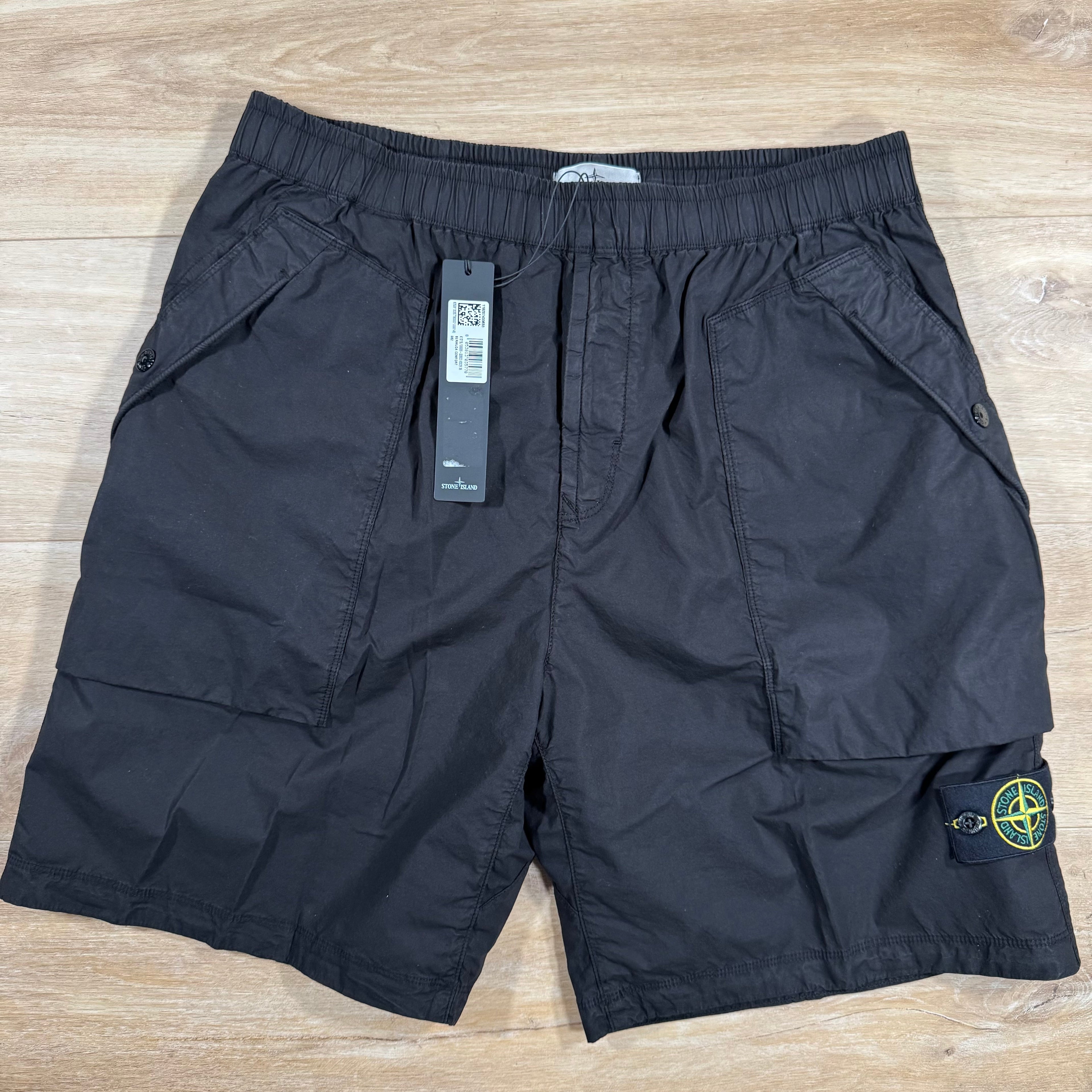 Stone Island Stretch Tela Bermuda Shorts in Black -Usfansport