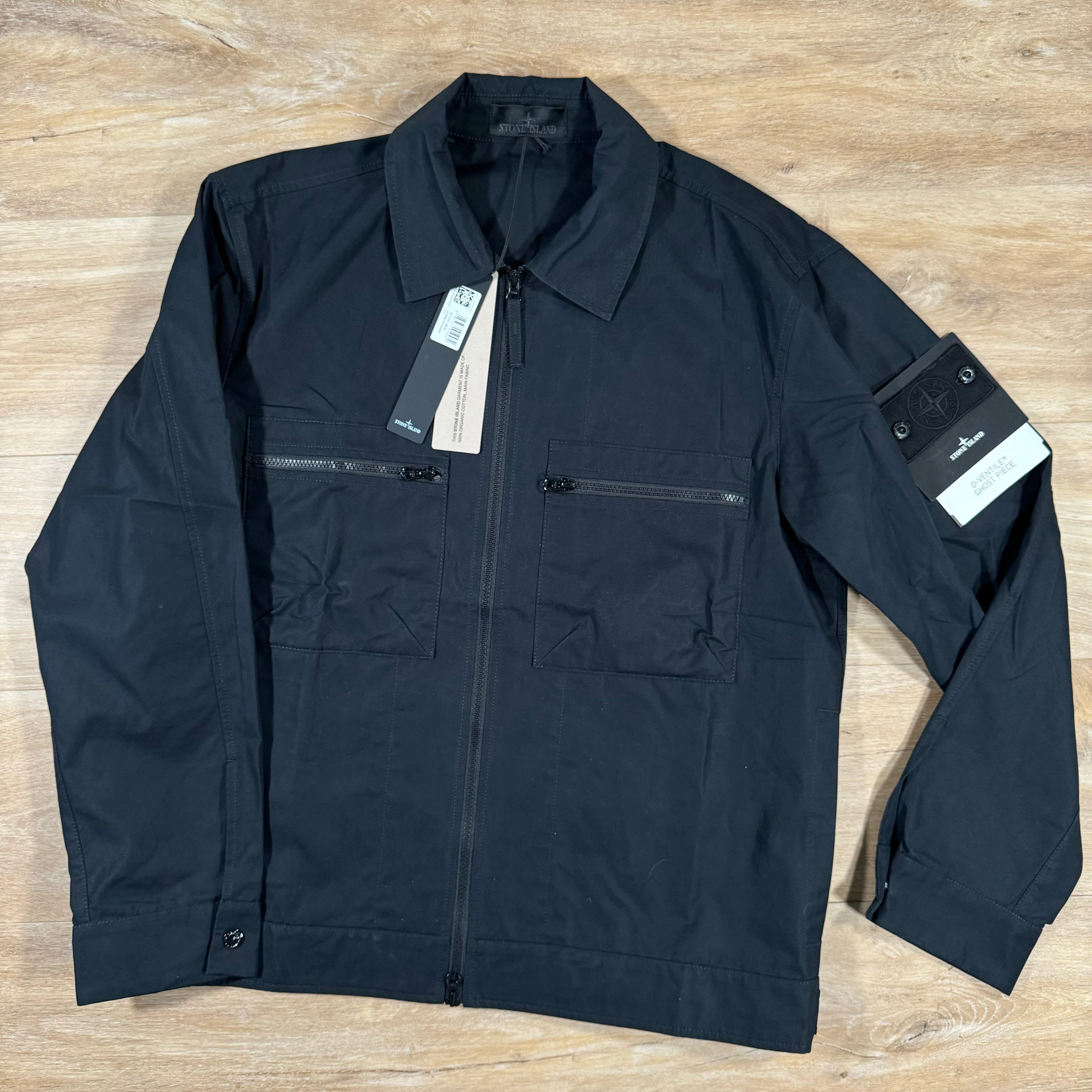 Stone Island Weatherproof Canvas Ghost Overshirt in Black -Usfansport