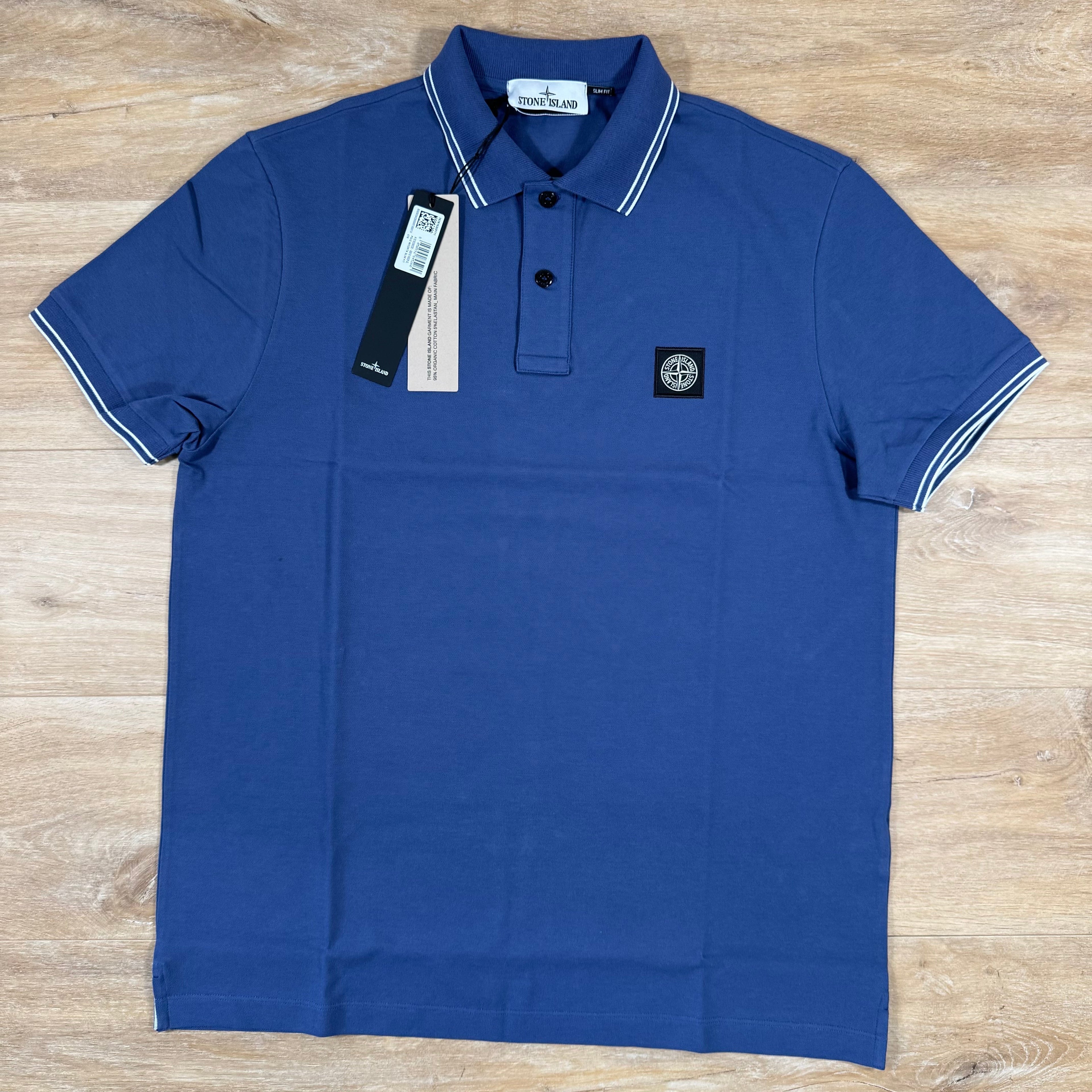Stone Island Organic Cotton Pique Polo Shirt in Blue Marine -Usfansport