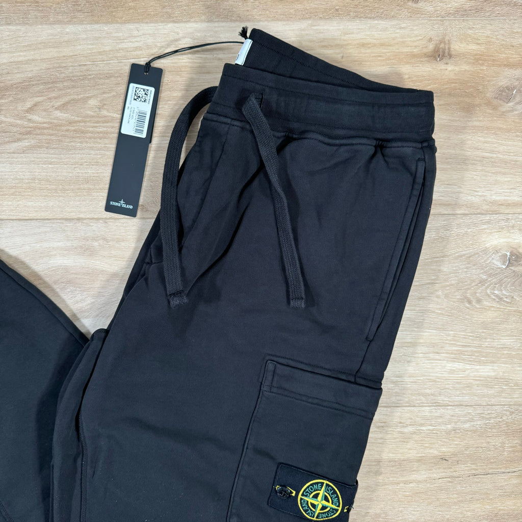 Stone Island Slim Fit Cargo Sweatpants in Black -Usfansport