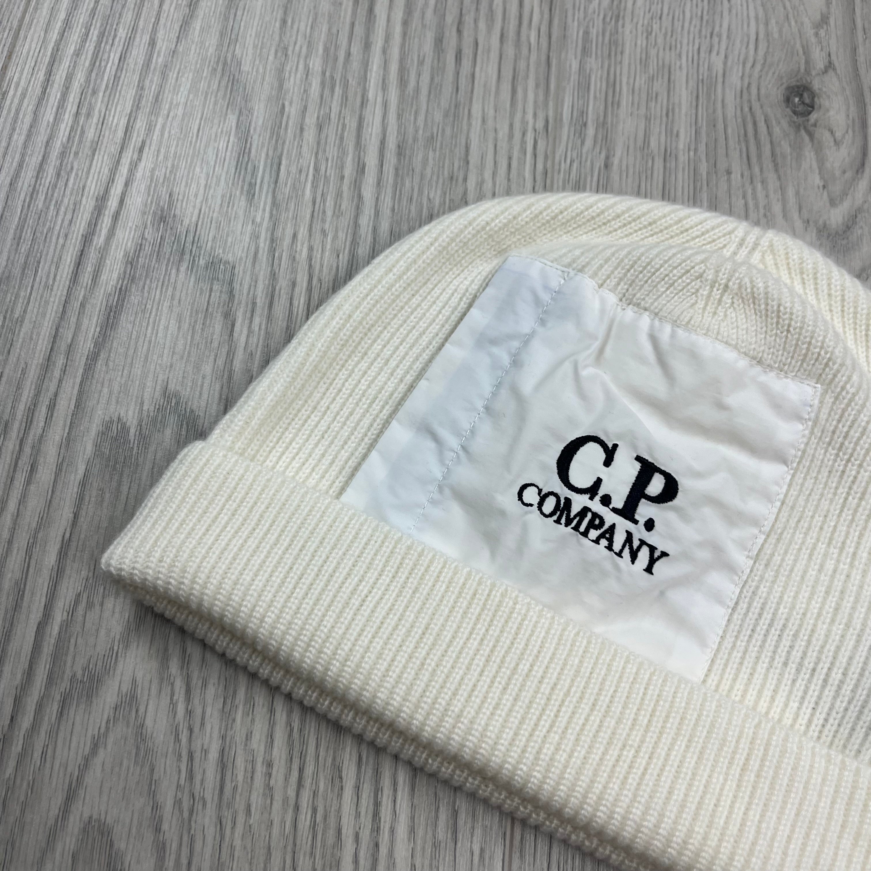 CP Company Patch Beanie - White -Usfansport