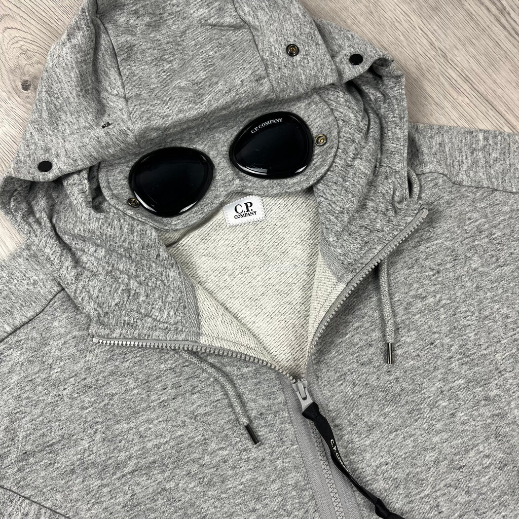 CP Company Raised Fleece Goggle Hoodie - Grey -Usfansport