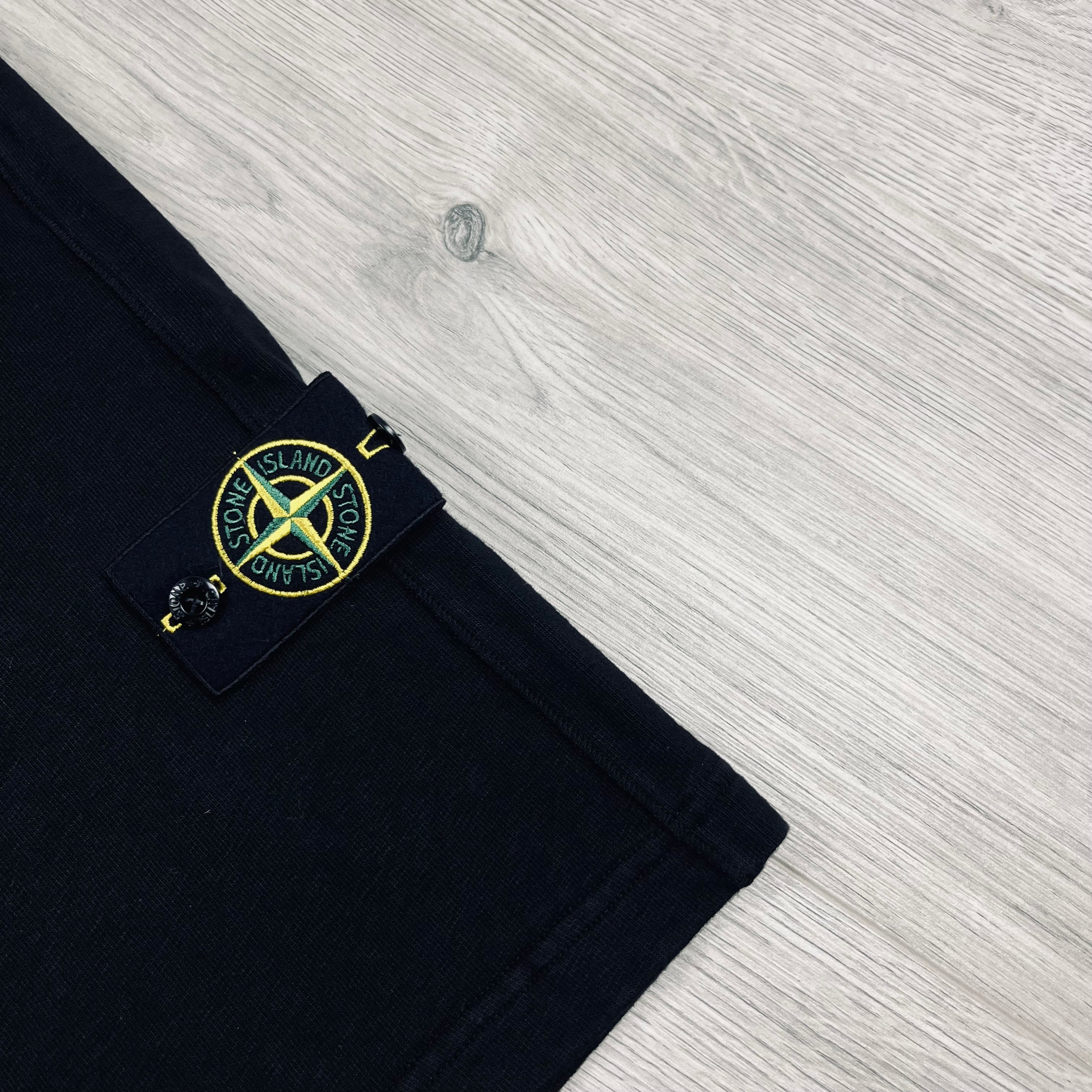 Stone Island Dyed Jersey Shorts - Black -Usfansport