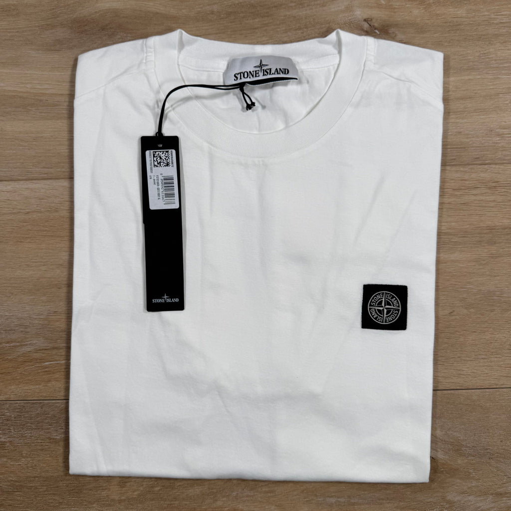 Stone Island Patch Logo T-Shirt in White -Usfansport