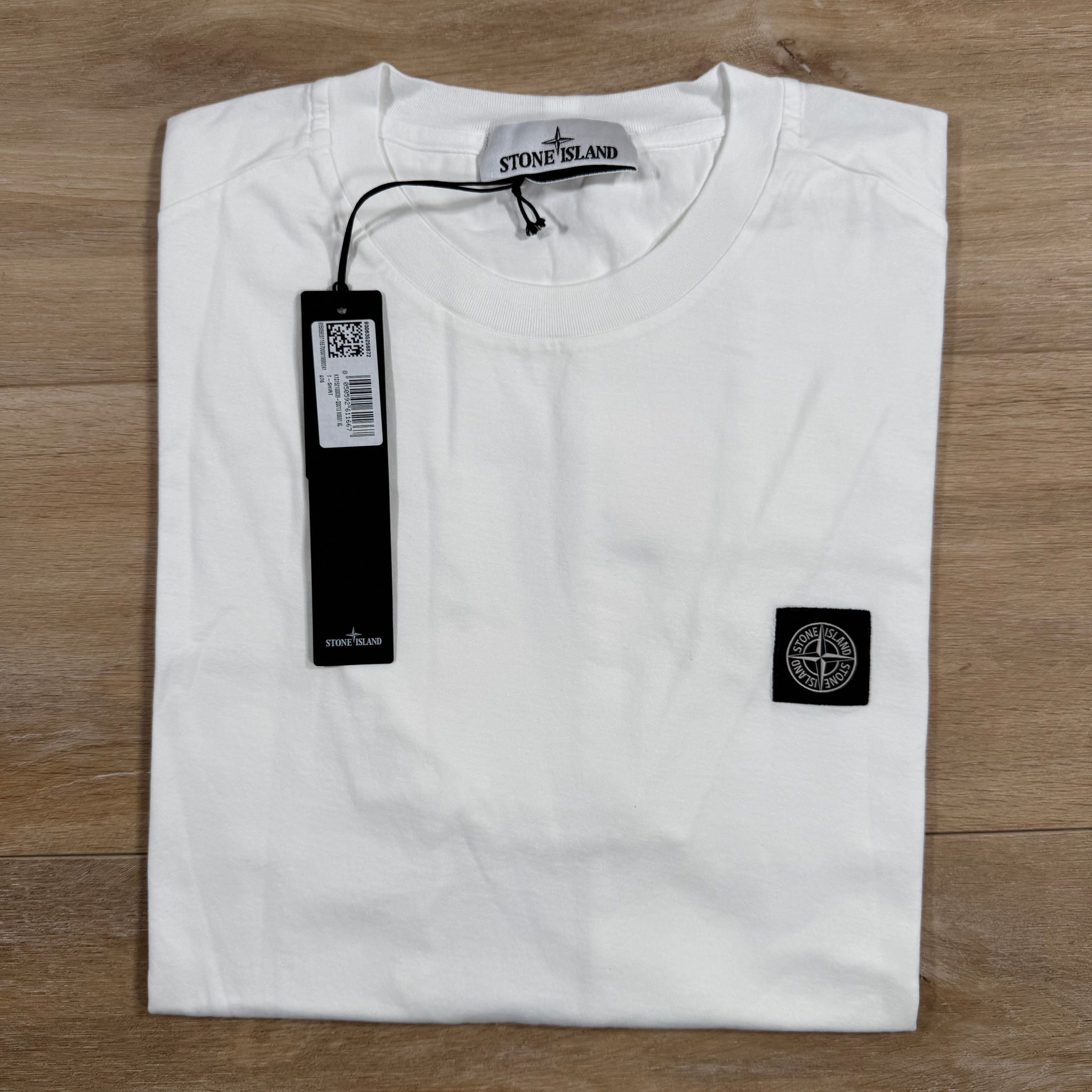 Stone Island Patch Logo T-Shirt in White -Usfansport