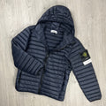 Stone Island Woven Down Jacket - Navy -Usfansport