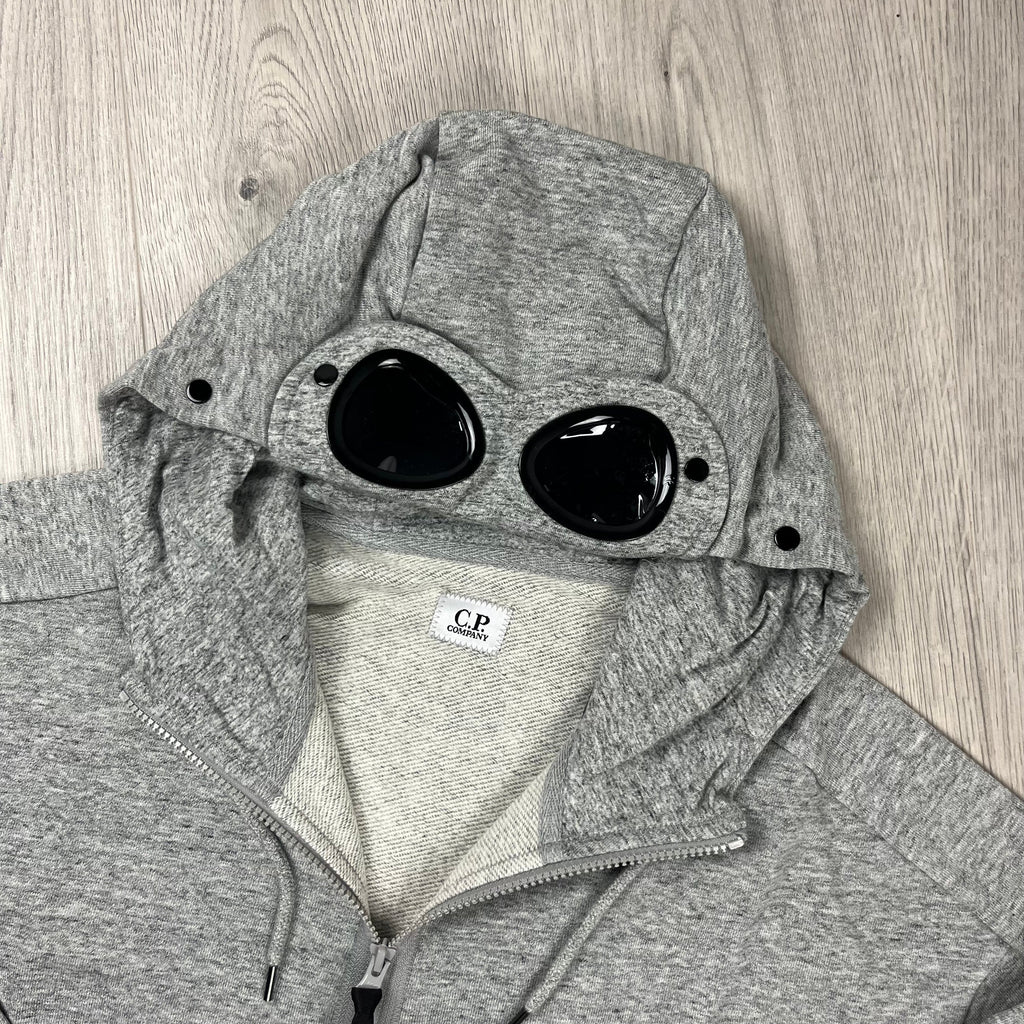 CP Company Raised Fleece Goggle Hoodie - Grey -Usfansport