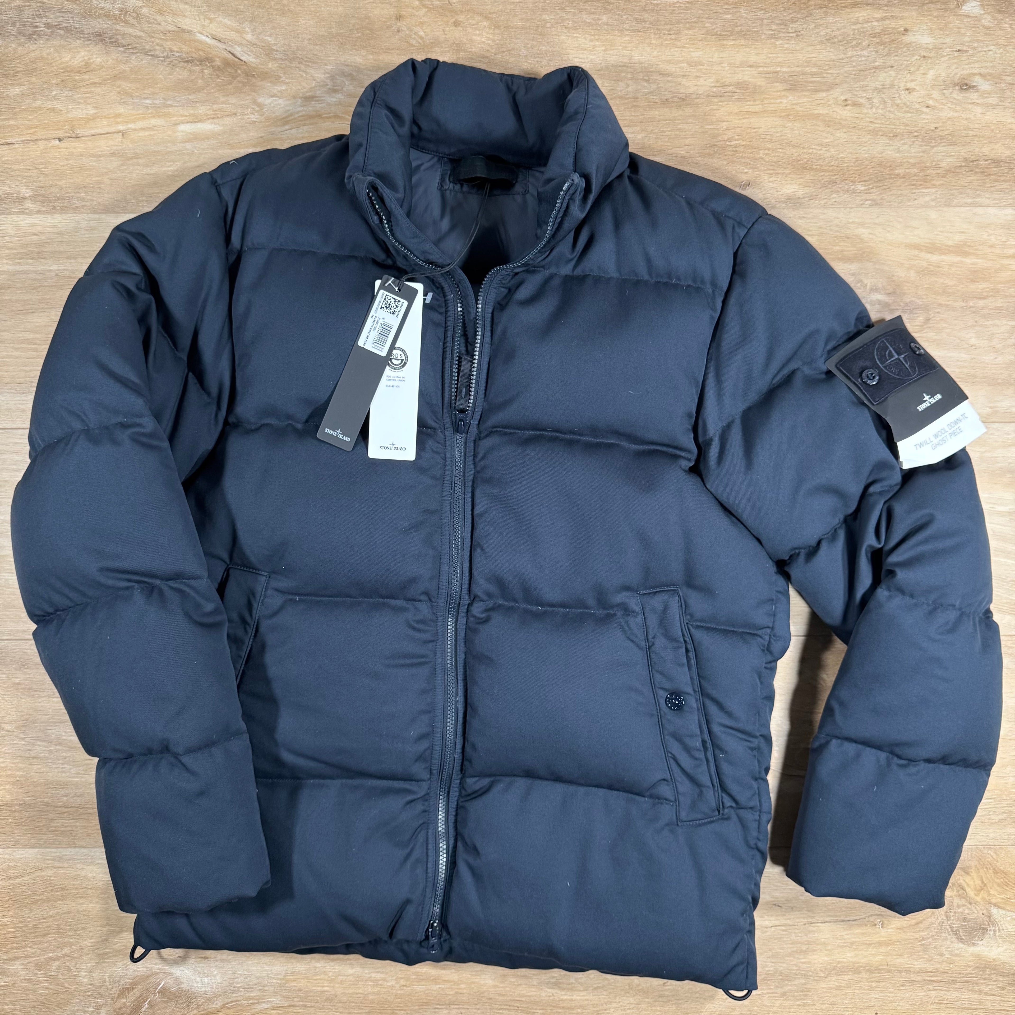 Stone Island Down-TC Ghost Jacket in Navy -Usfansport