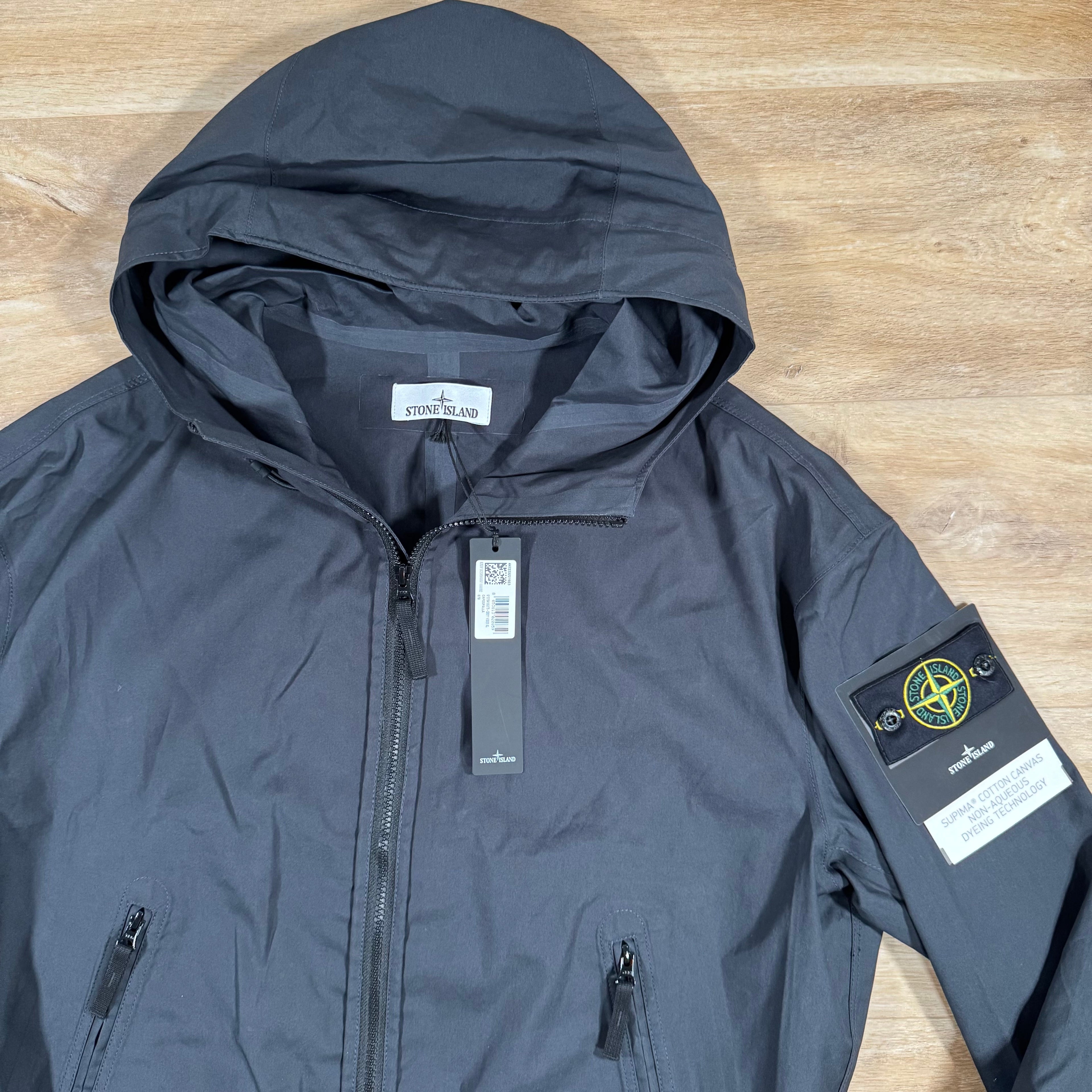 Stone Island Supima Canvas Jacket in Navy -Usfansport