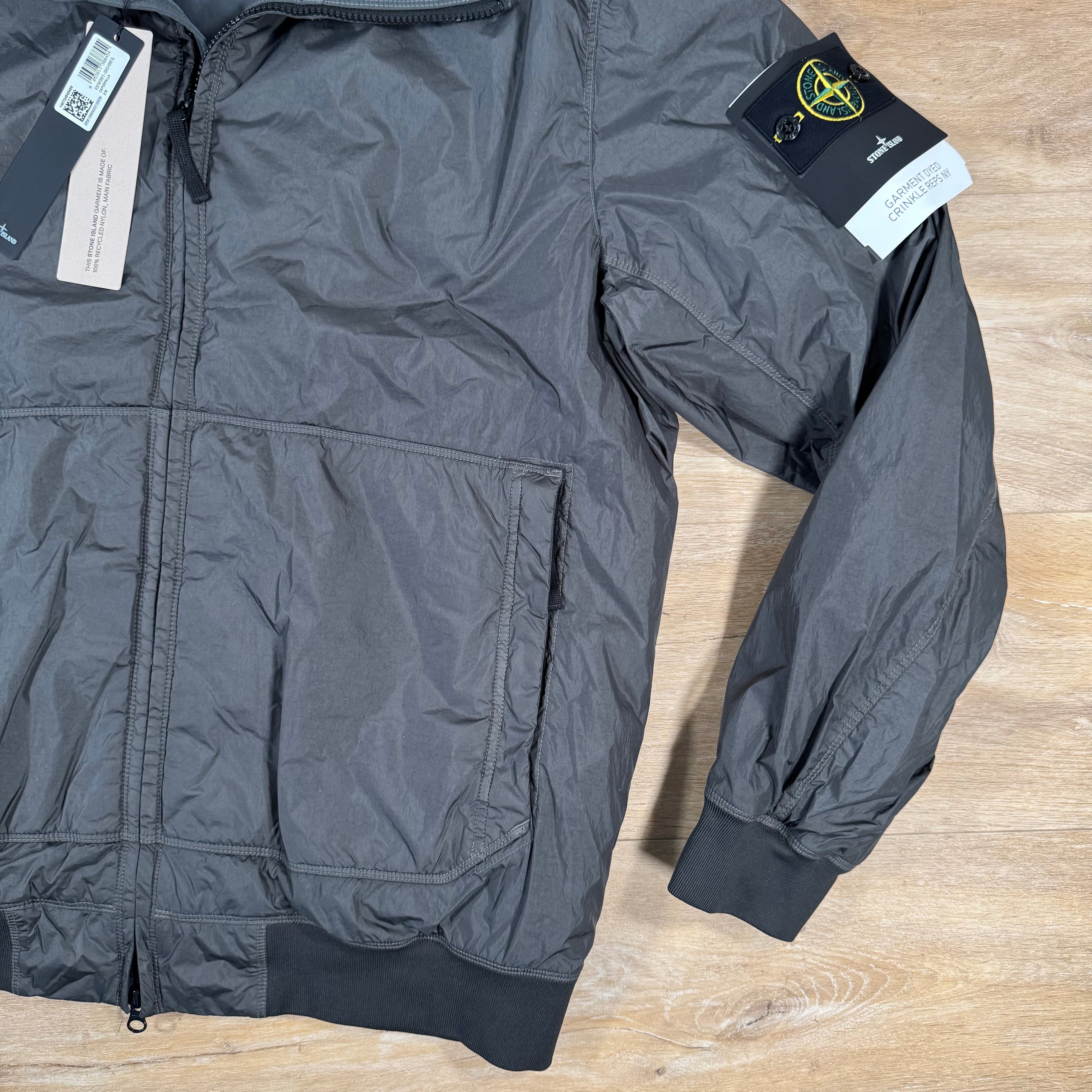 Stone Island Crinkle Reps NY Padded Jacket in Lead Grey -Usfansport