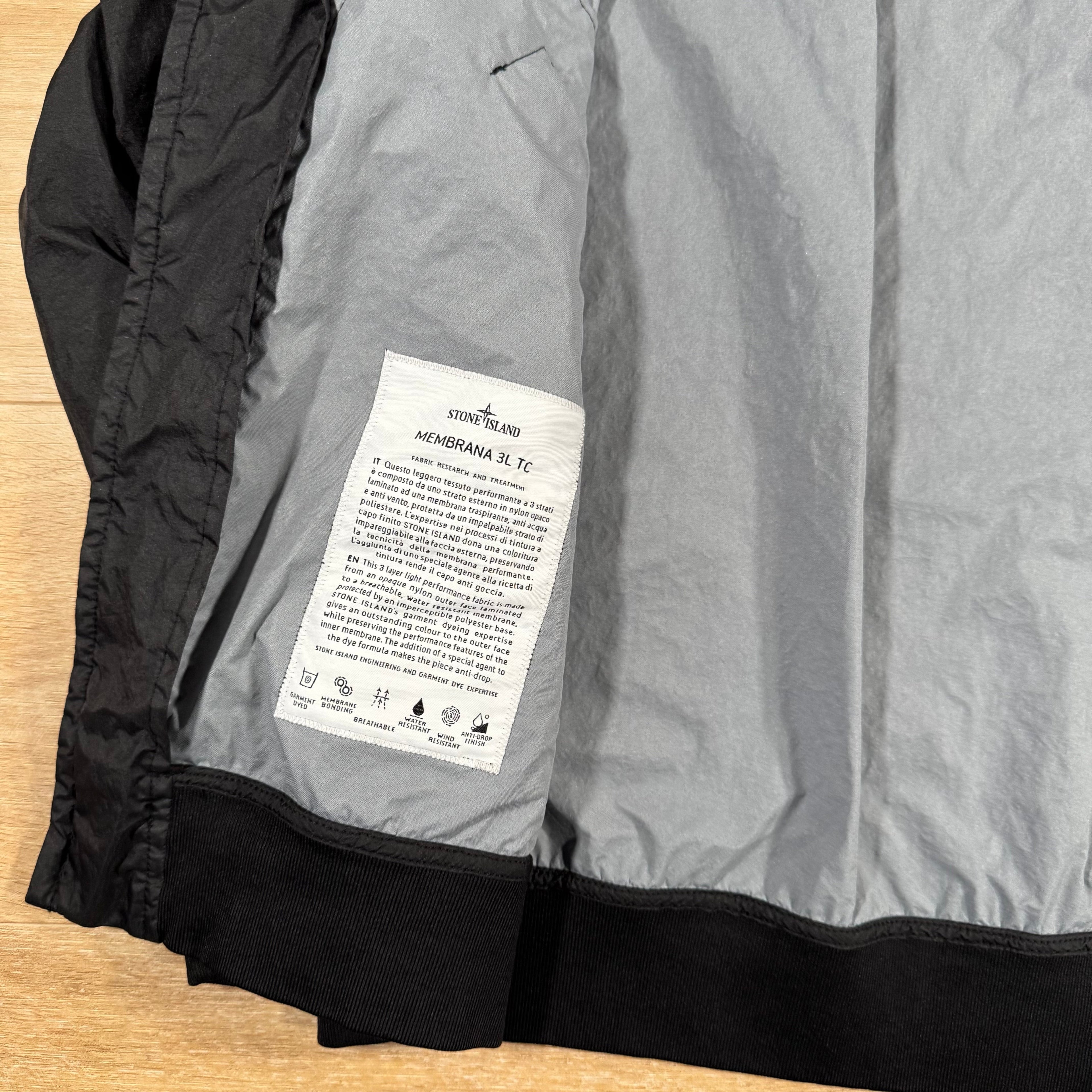 Stone Island Membrana 3L TC Bomber Jacket in Black -Usfansport