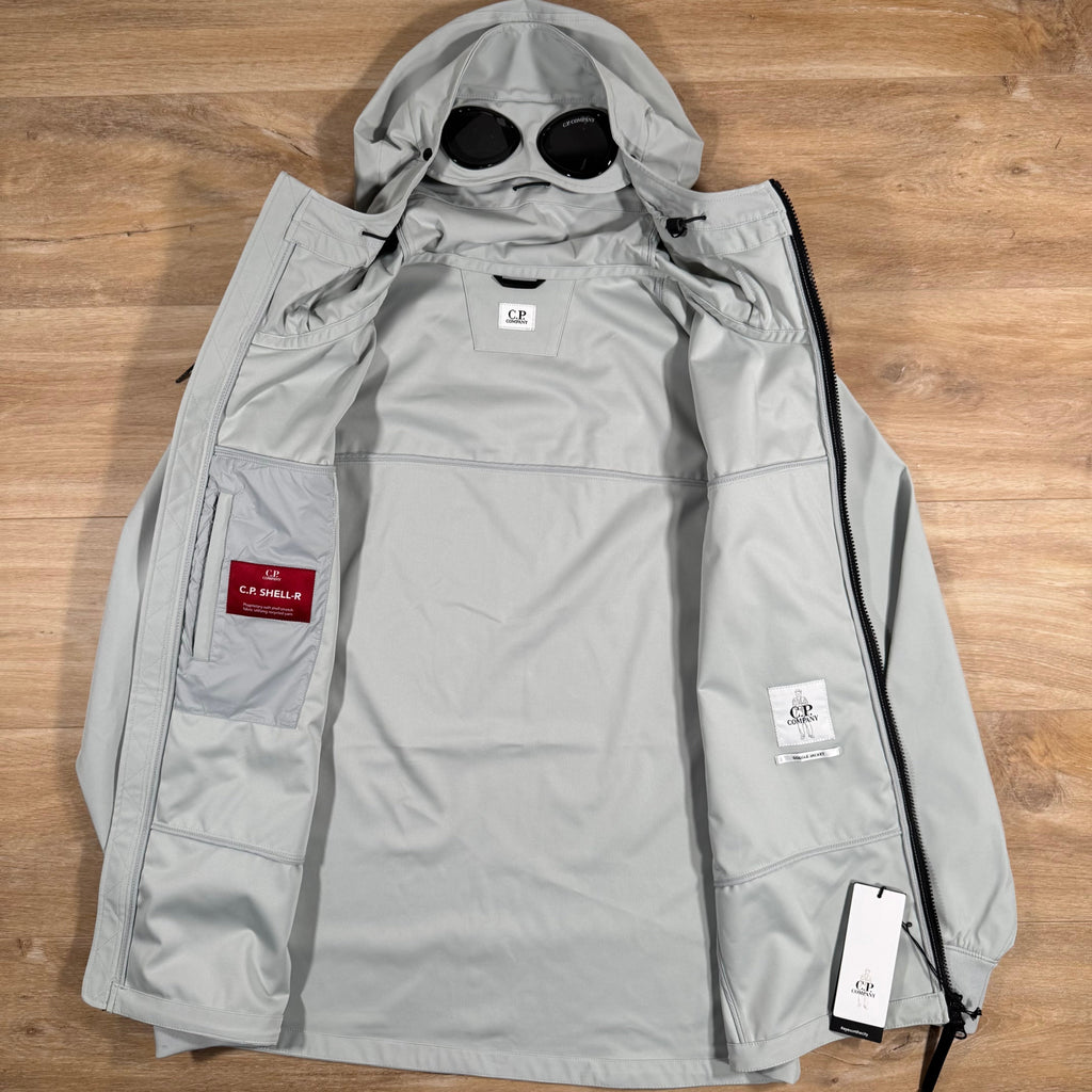 CP Company Shell-R Goggle Jacket in Blue Fox - Grey -Usfansport