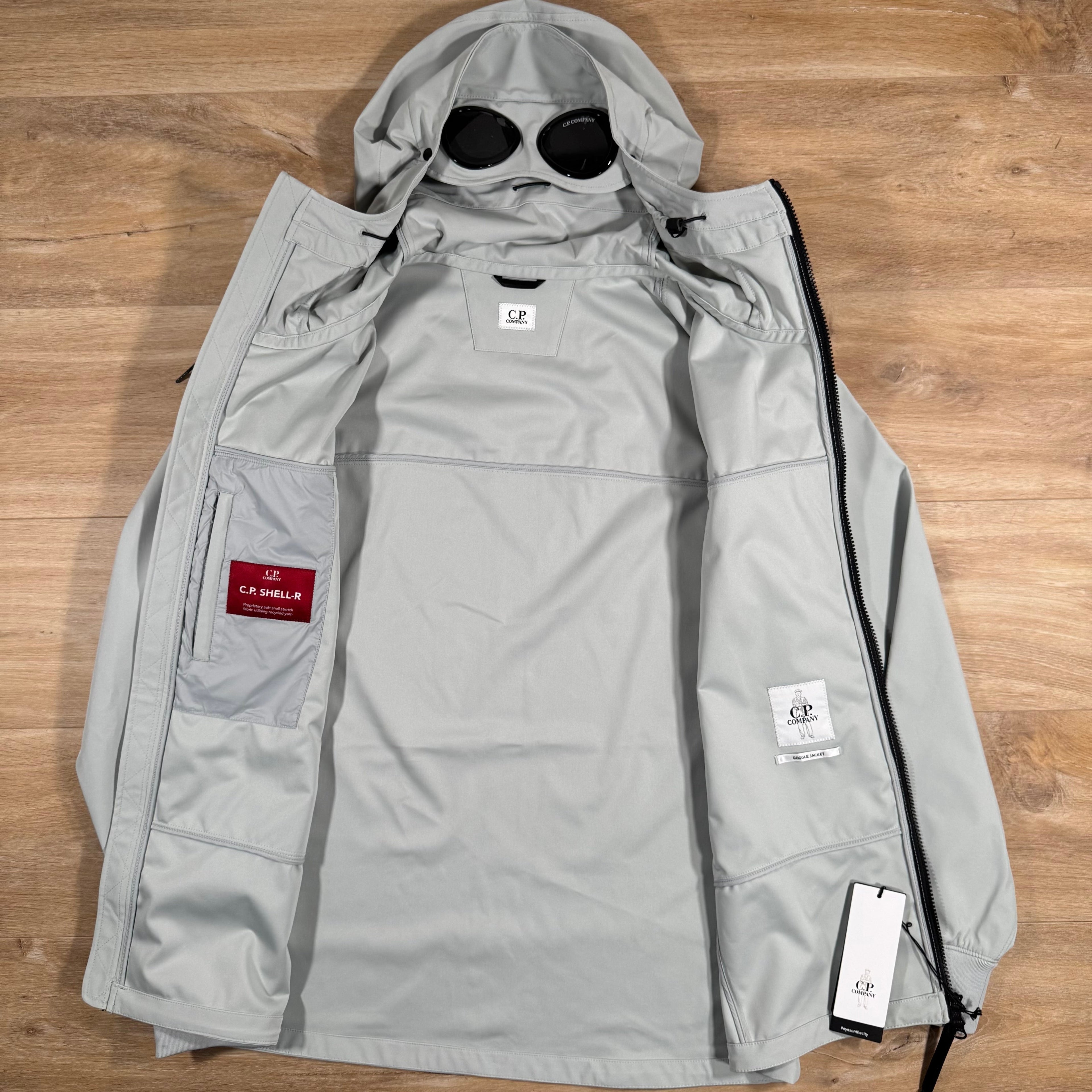 CP Company Shell-R Goggle Jacket in Blue Fox - Grey -Usfansport