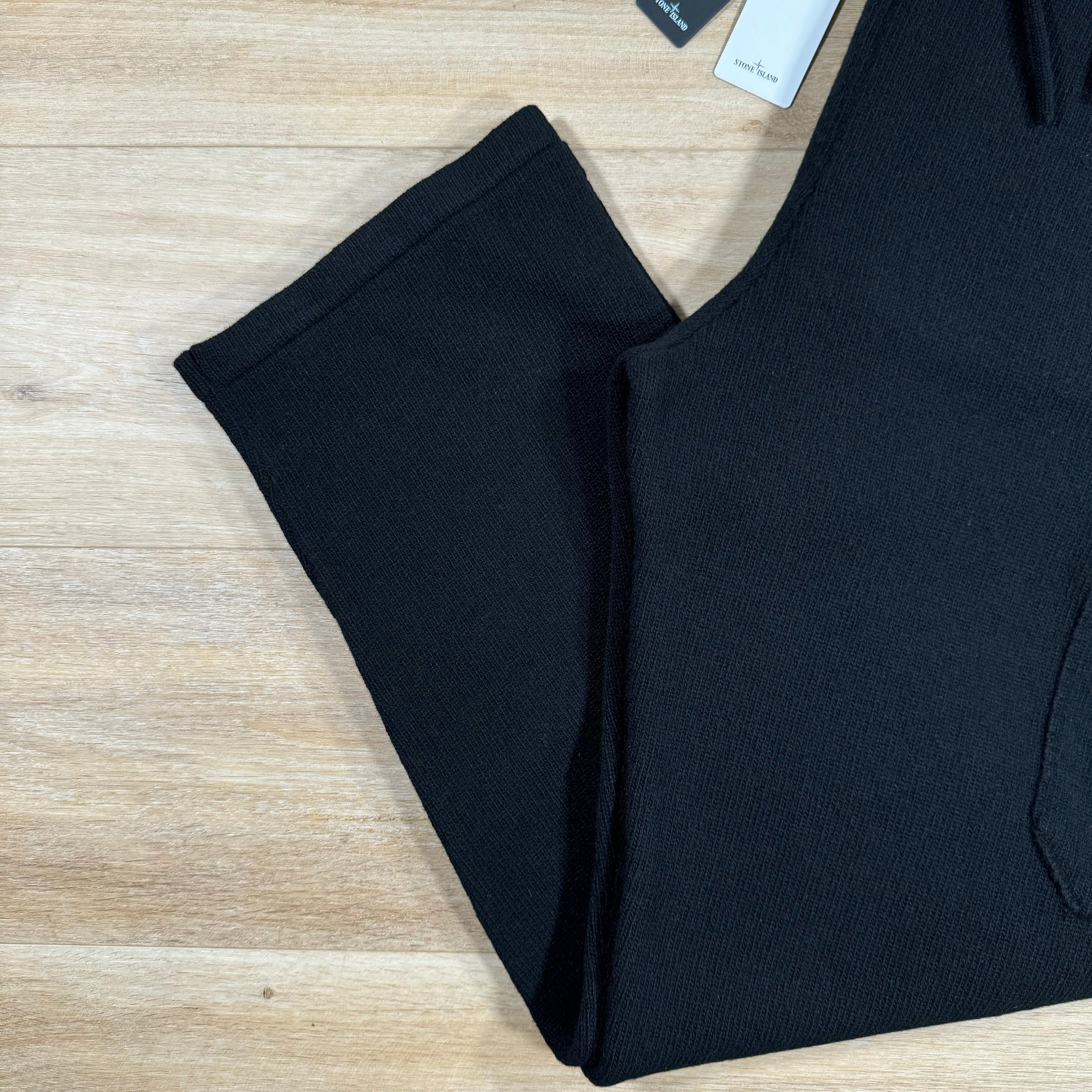 Stone Island Loose Fit Wool Ghost Sweatpants in Black -Usfansport