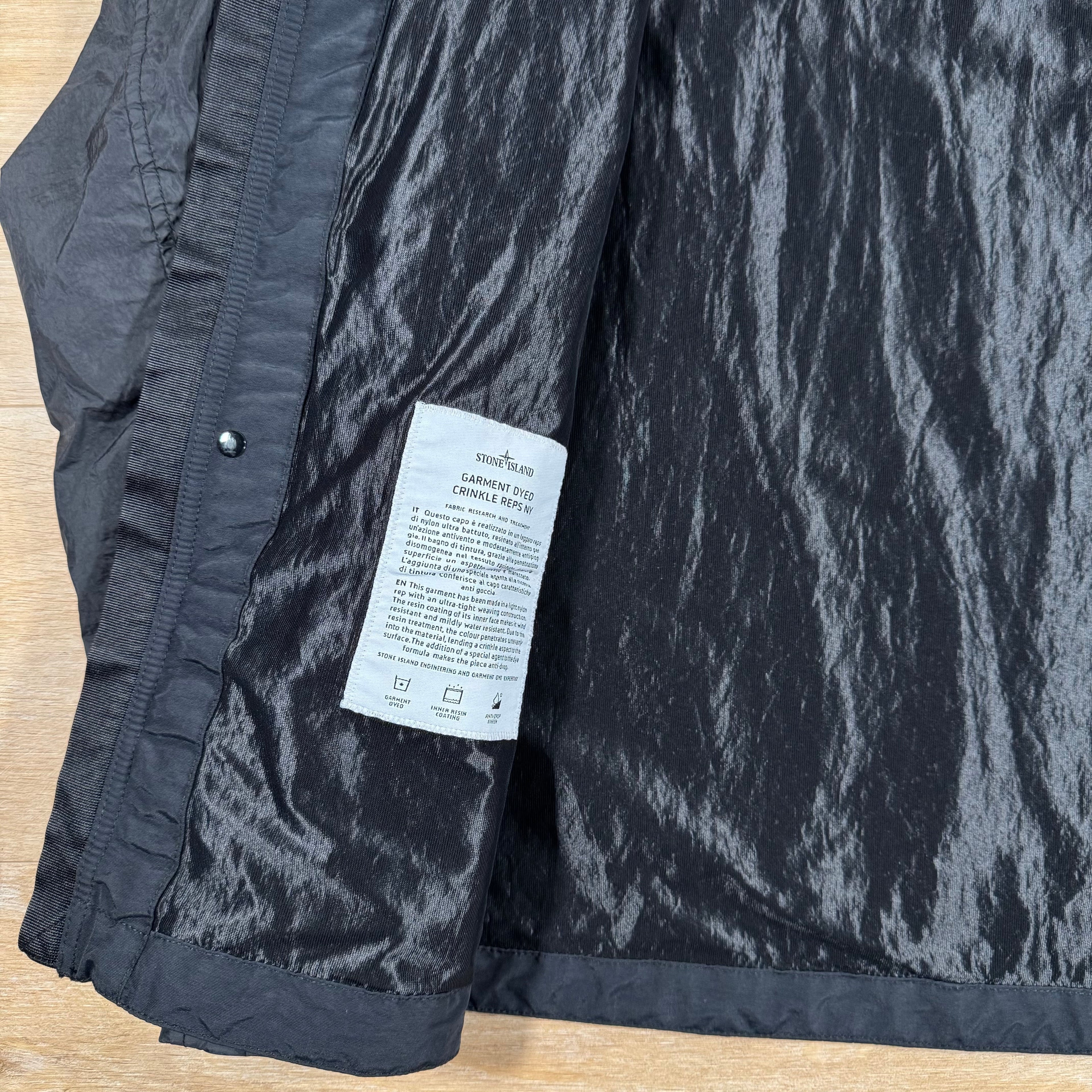Stone Island Crinkle Reps R-NY Jacket in Black -Usfansport