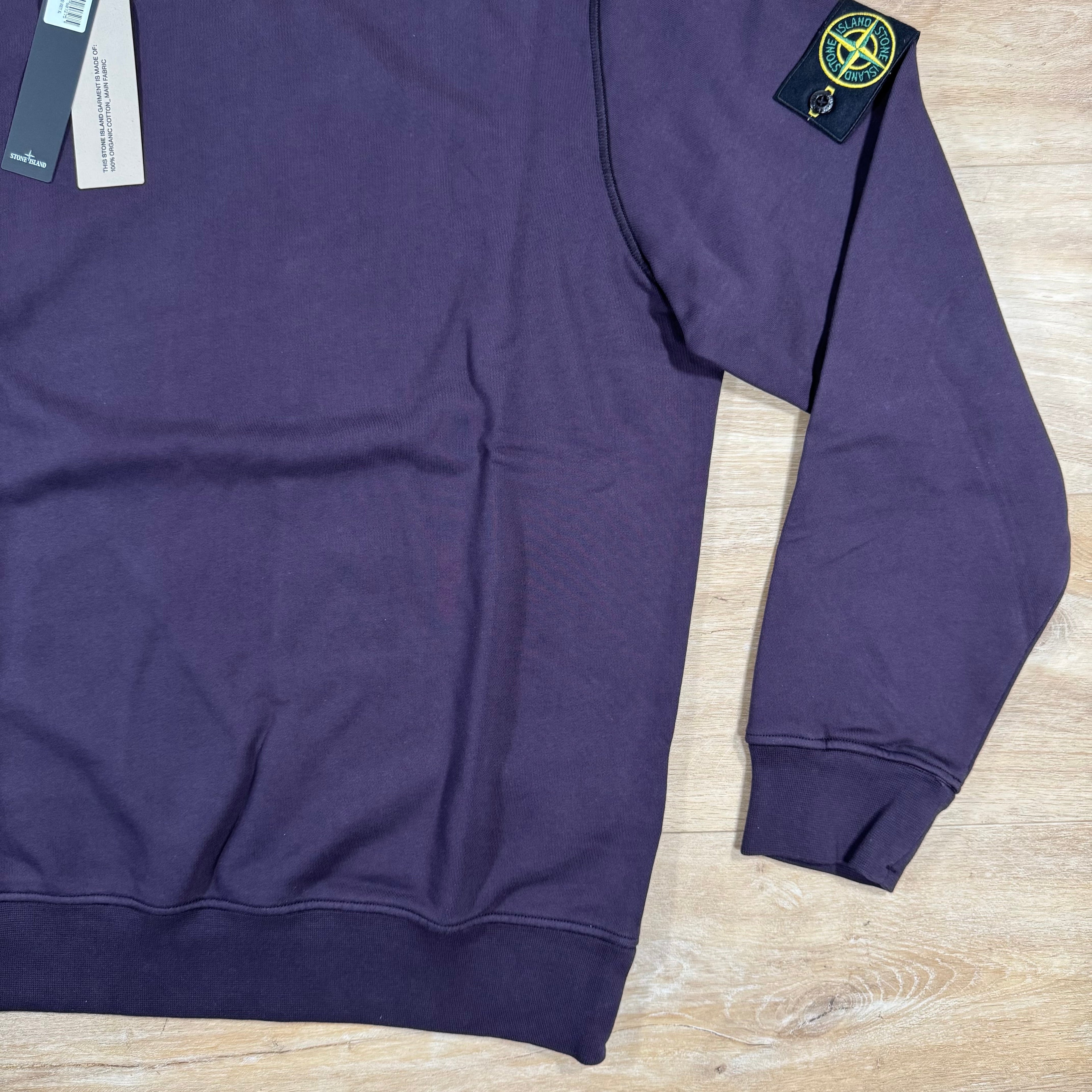 Stone Island Organic Cotton Fleece Sweatshirt in Dark Burgundy -Usfansport