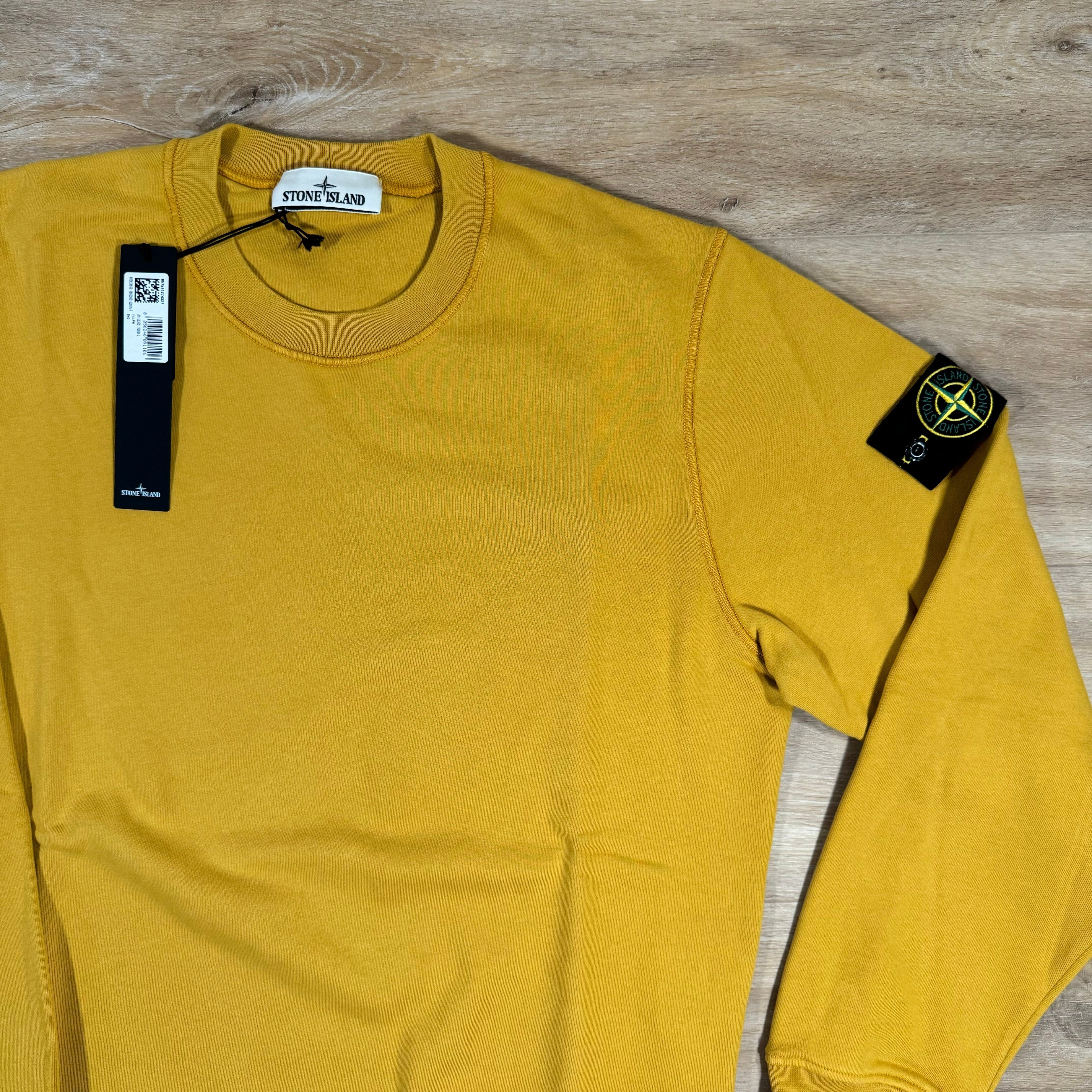 Stone Island Garment Dyed Crewneck Sweatshirt in Mustard -Usfansport