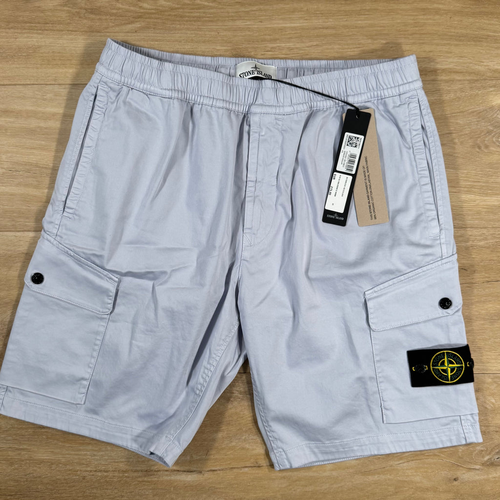 Stone Island Organic Stretch Cotton Cargo Bermuda Shorts in Lilac -Usfansport
