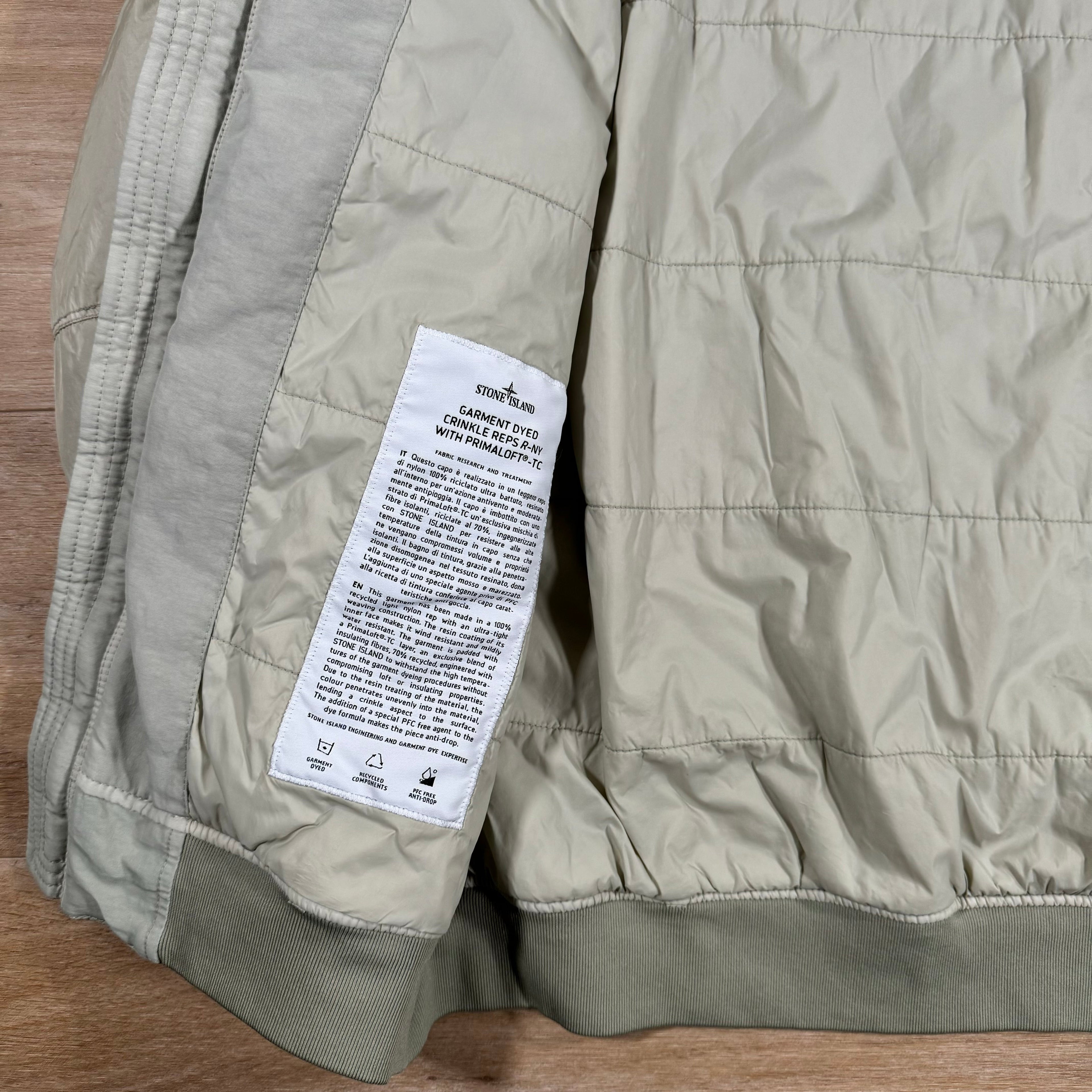 Stone Island Crinkle Reps R-NY Primaloft T-C Jacket in Plaster -Usfansport