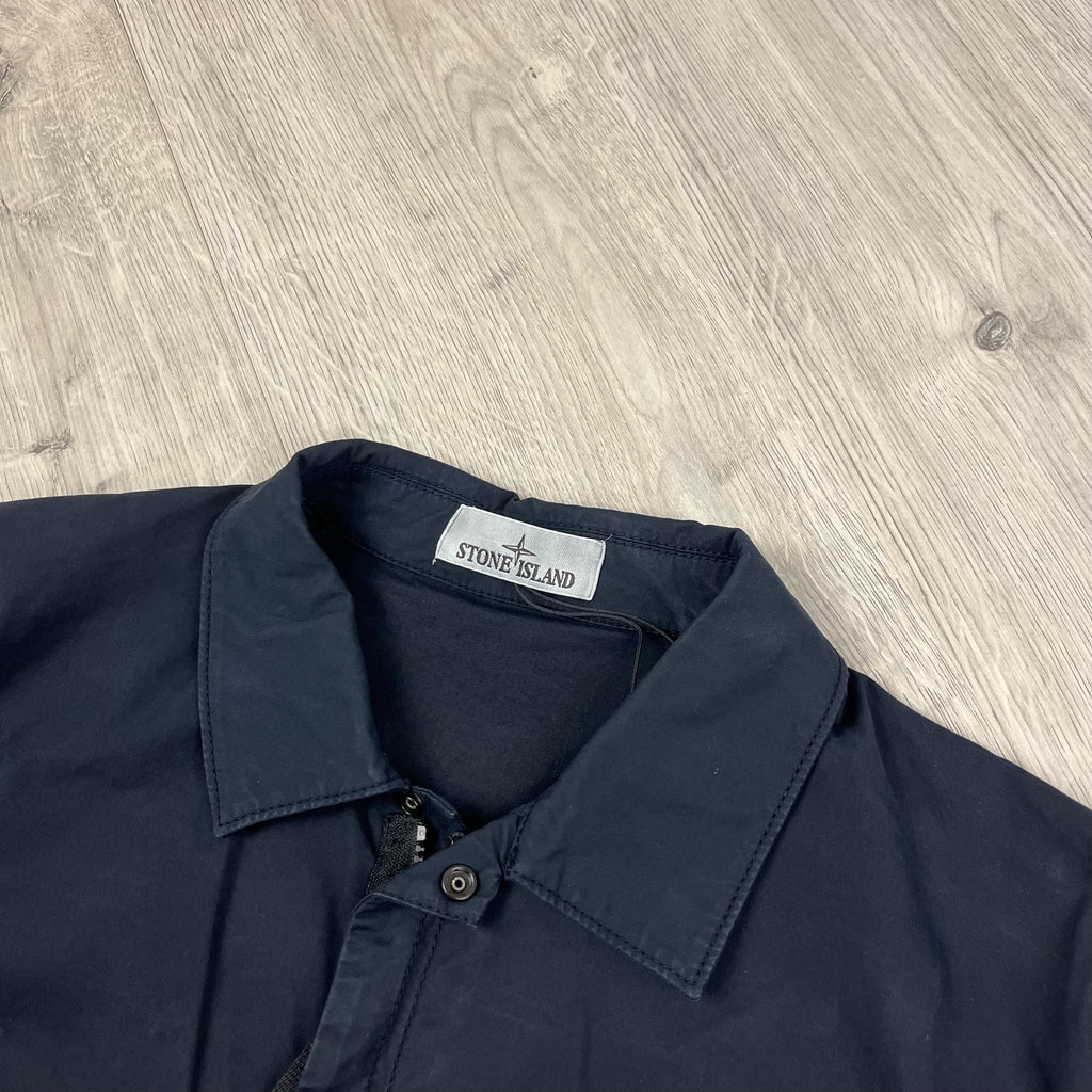 Stone Island Zip Overshirt - Navy -Usfansport