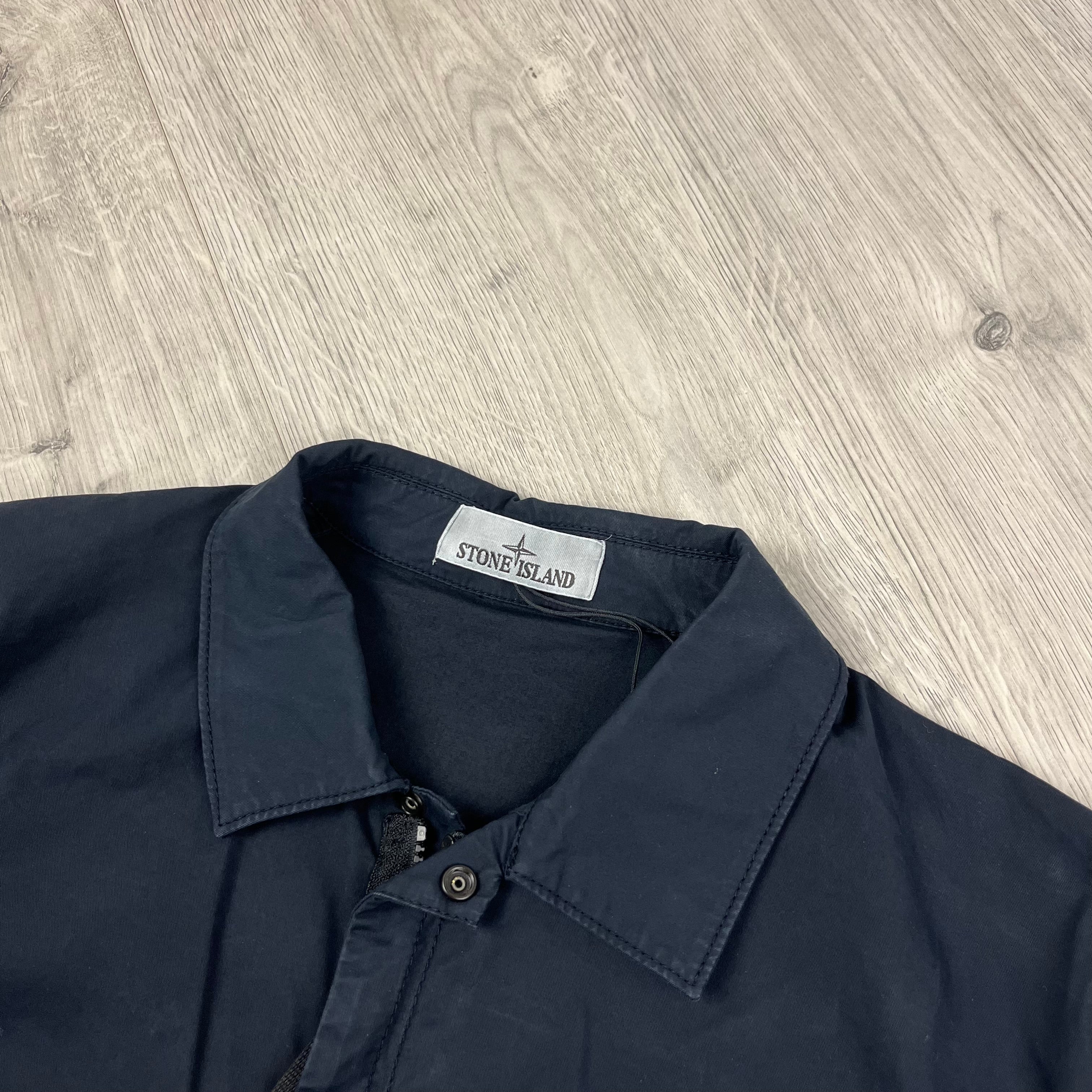 Stone Island Zip Overshirt - Navy -Usfansport