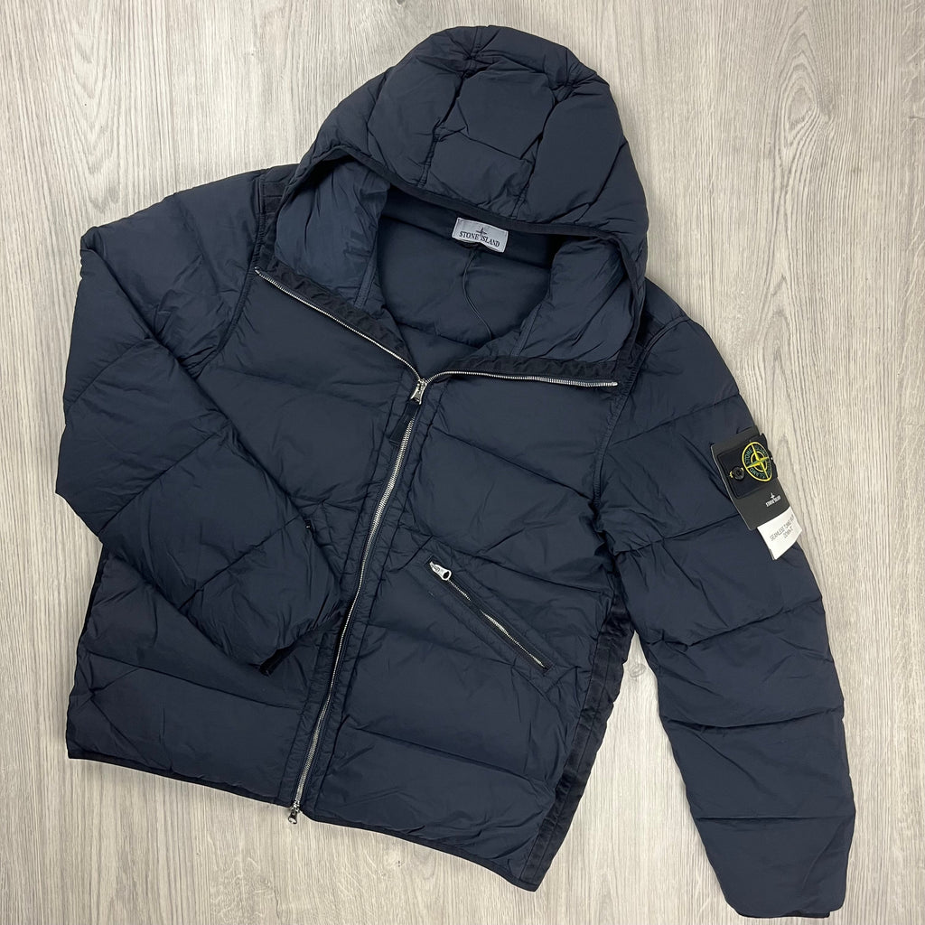 Stone Island Nylon Down Jacket - Navy -Usfansport