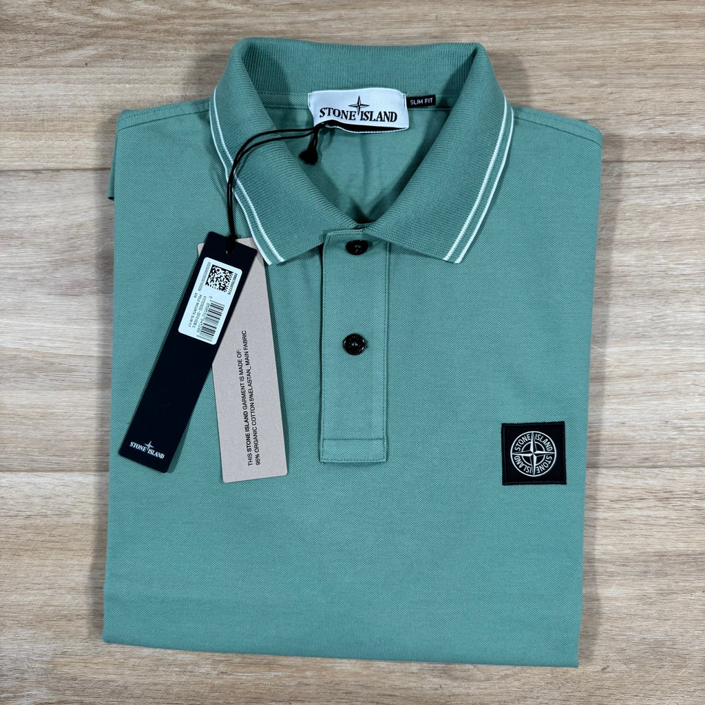 Stone Island Organic Cotton Pique Polo Shirt in Mint -Usfansport