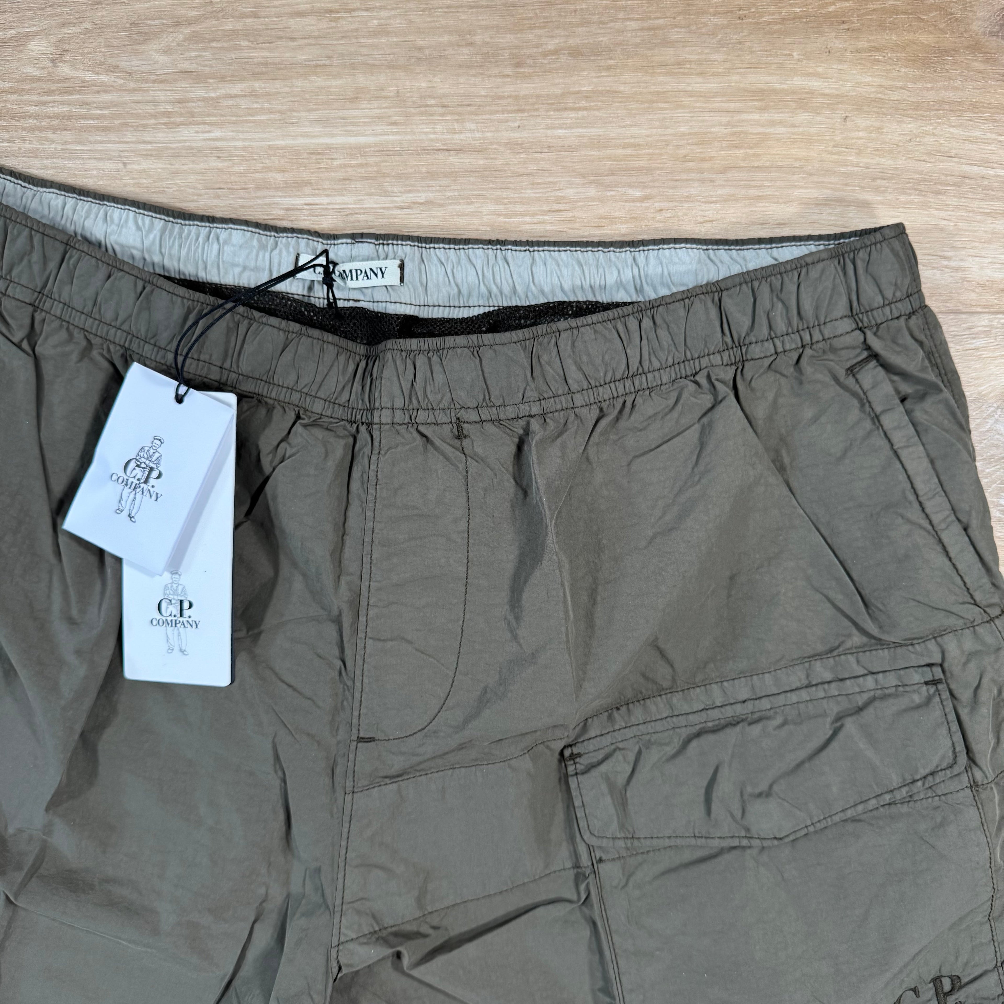 CP Company Flatt Nylon Logo Swim Shorts in Ivy Green -Usfansport