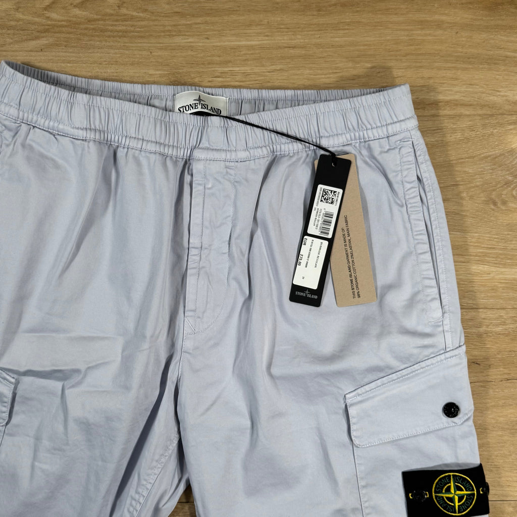 Stone Island Organic Stretch Cotton Cargo Bermuda Shorts in Lilac -Usfansport
