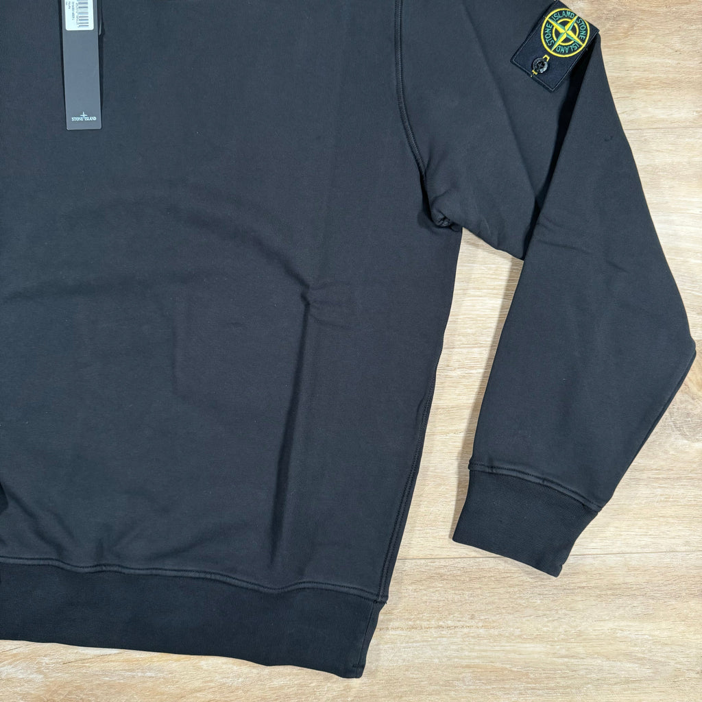 Stone Island Organic Cotton Fleece Sweatshirt in Black -Usfansport