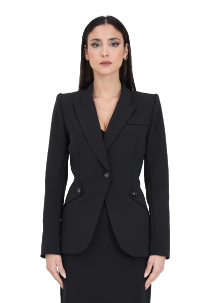 ELISABETTA FRANCHI Blazer da donna elegante nero con bottoni