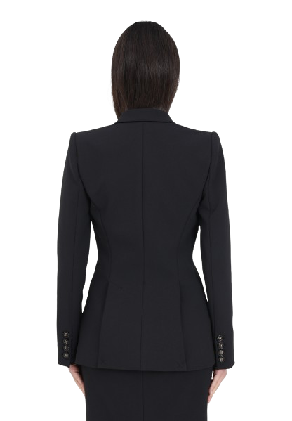 ELISABETTA FRANCHI Blazer da donna elegante nero con bottoni
