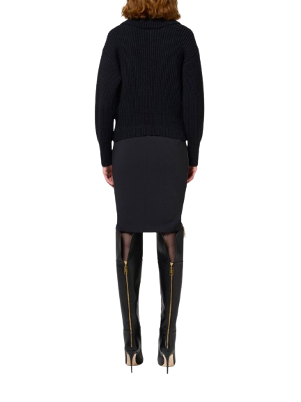 ELISABETTA FRANCHI Gonna midi in doppio crÃªpe stretch.