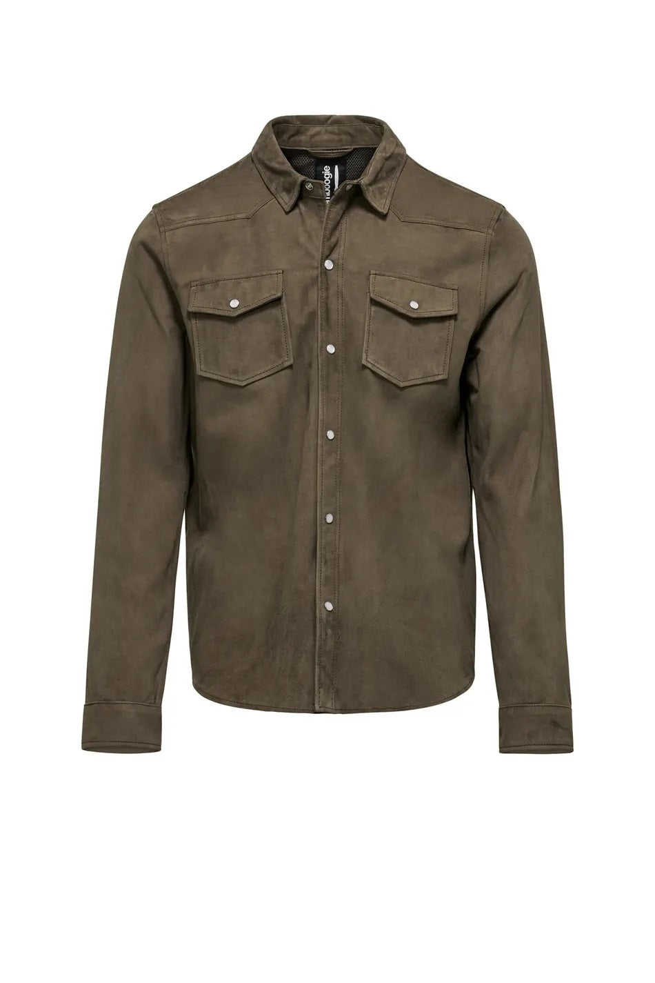 BOMBOOGIE Giacca-camicia in pelle scamosciata