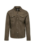 BOMBOOGIE Giacca-camicia in pelle scamosciata