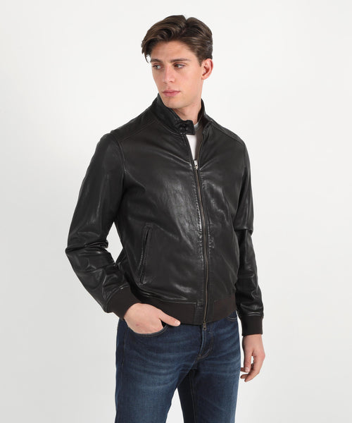 BOMBOOGIE Bomber in pelle Friz