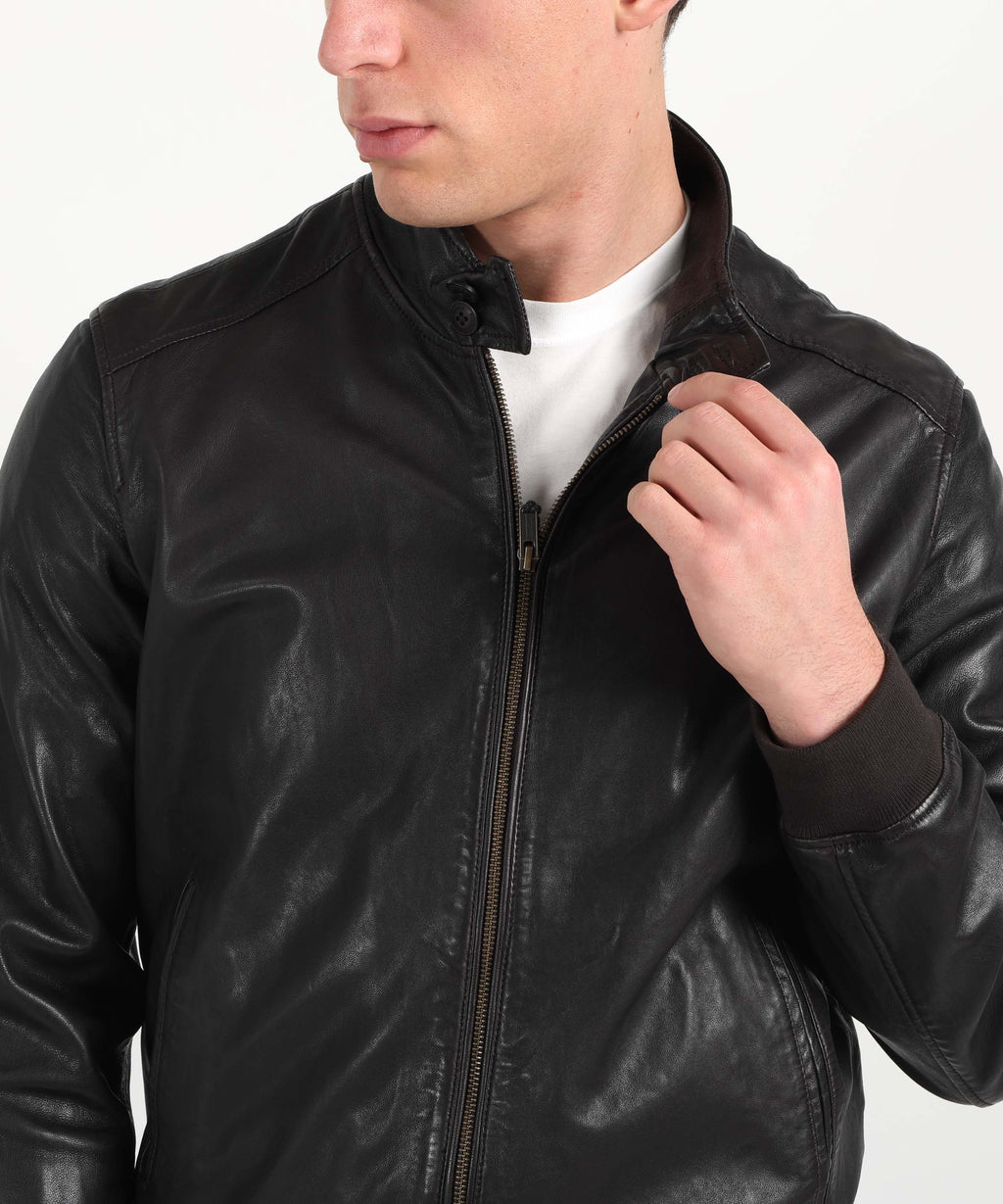 BOMBOOGIE Bomber in pelle Friz