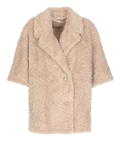 HERNO mantella cropped curly faux fur