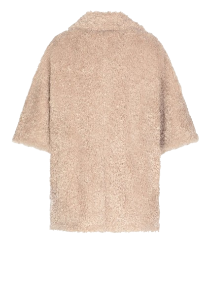 HERNO mantella cropped curly faux fur