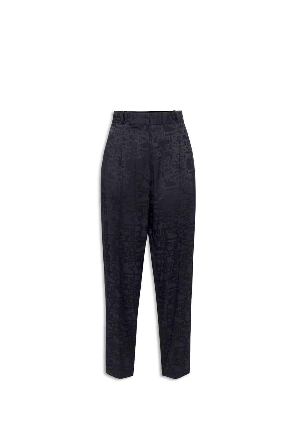 ELISABETTA FRANCHI Pantalone dritto in crepe jacquard lettering