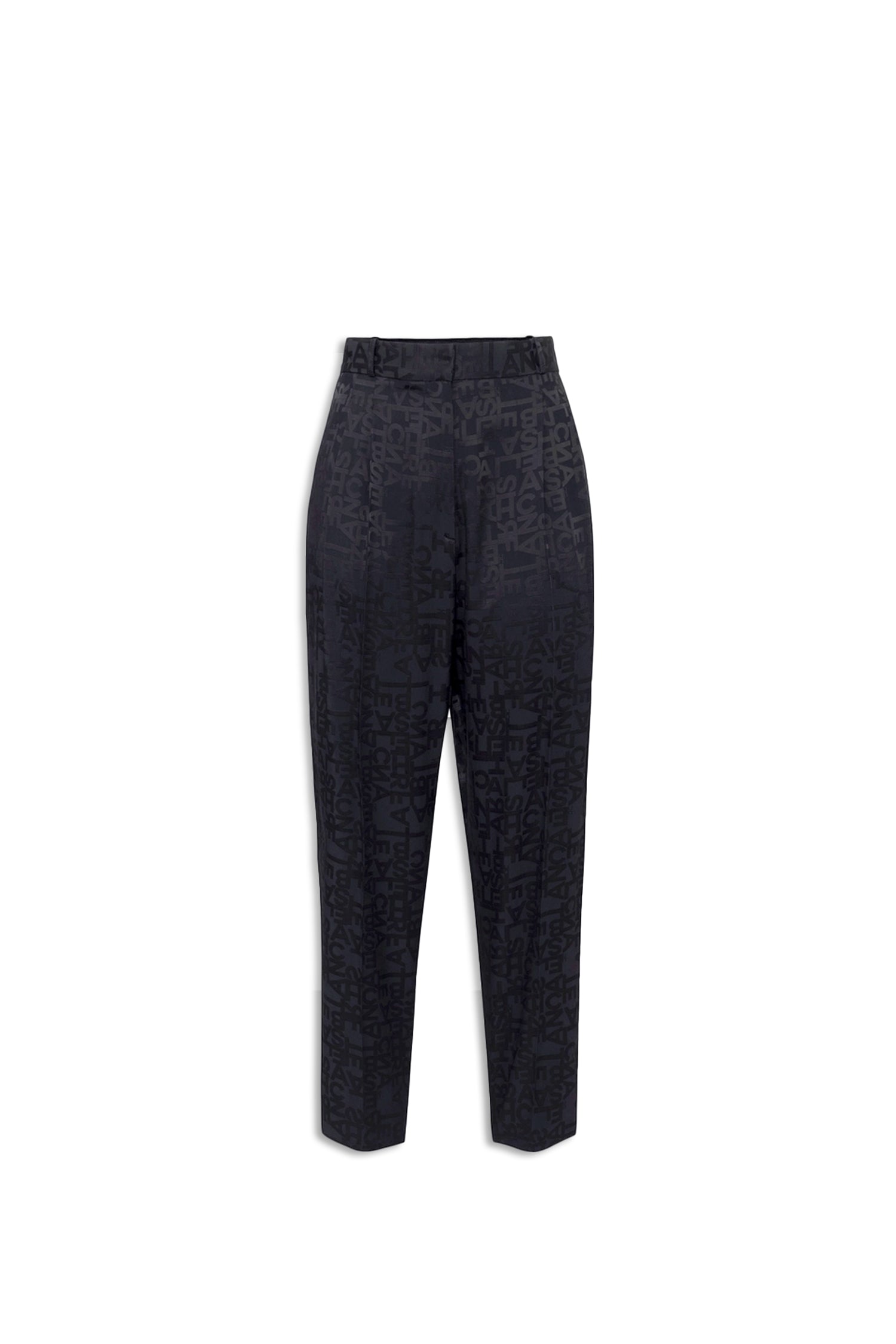 ELISABETTA FRANCHI Pantalone dritto in crepe jacquard lettering