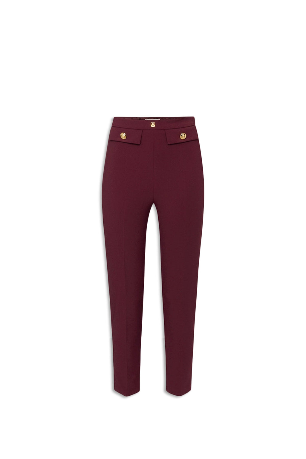 ELISABETTA FRANCHI Pantalone dritto alla caviglia in doppio crepe stretch