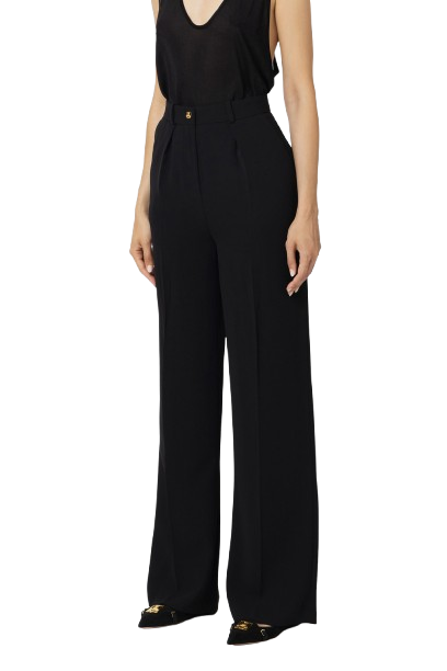 ELISABETTA FRANCHI Pantalone dritto in crÃªpe fermo con pinces