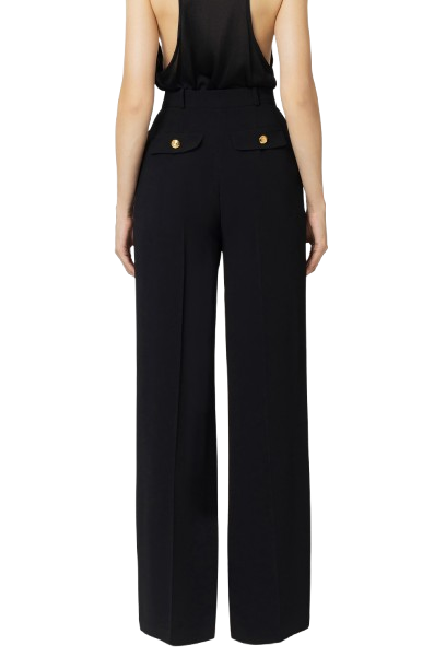ELISABETTA FRANCHI Pantalone dritto in crÃªpe fermo con pinces